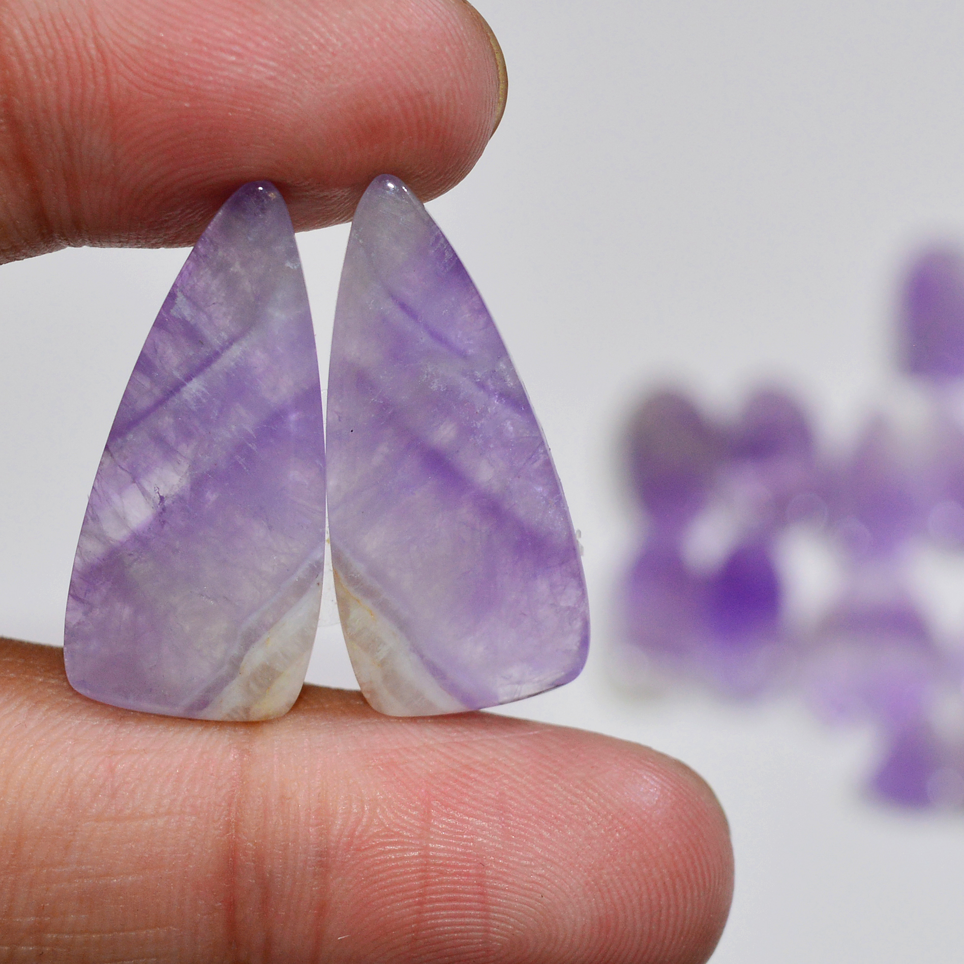 11 Pair 155 Cts Natural Purple Amethyst Cabochon Pair Loose Gemstone Wholesale Lot Jewelry Making 25x10 9x6mm 19555