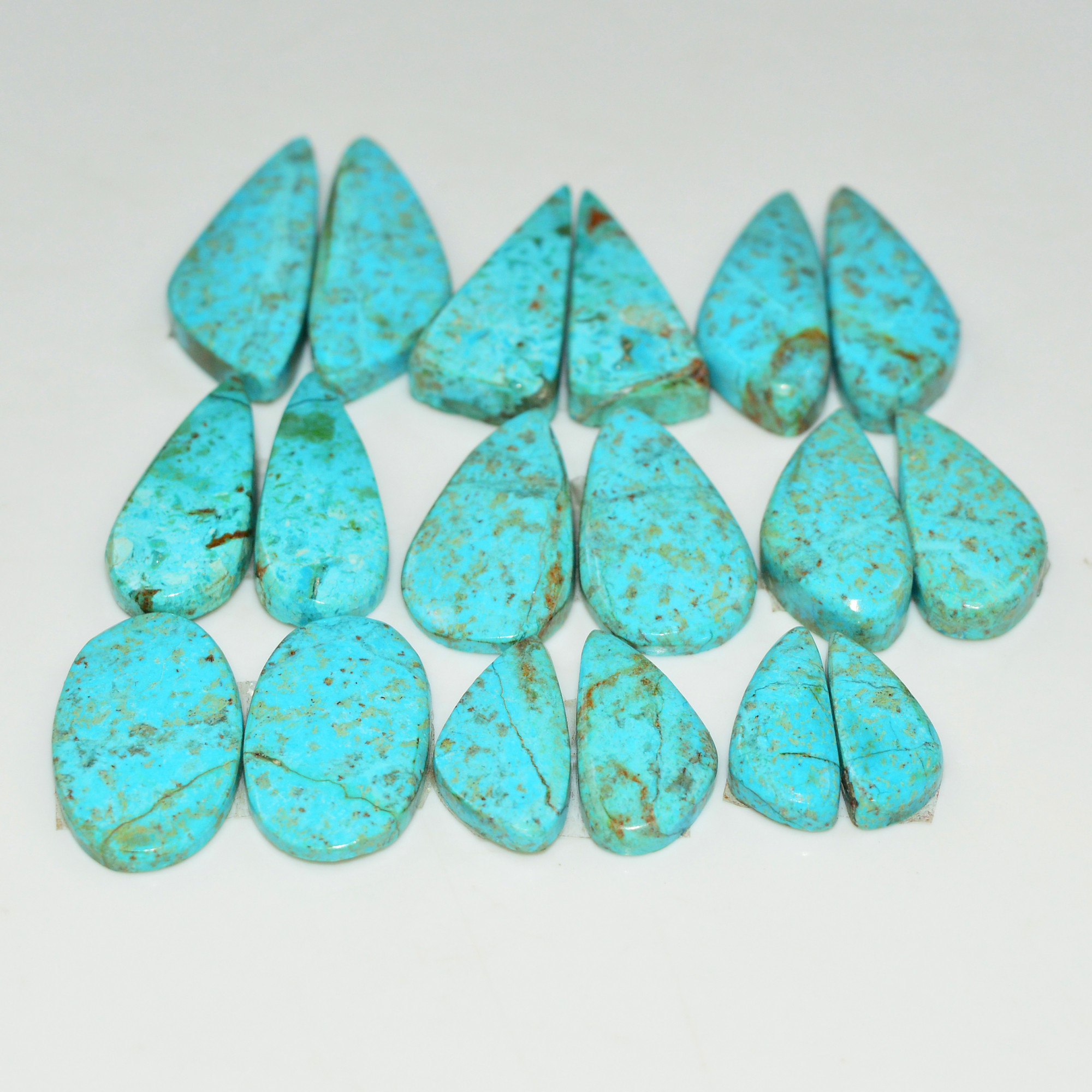 9 Pair 87 Cts Natural Chysocolla Cabochon Pair Loose Gemstone Wholesale Lot For Jewelry Making 25x9 13x4mm 19603
