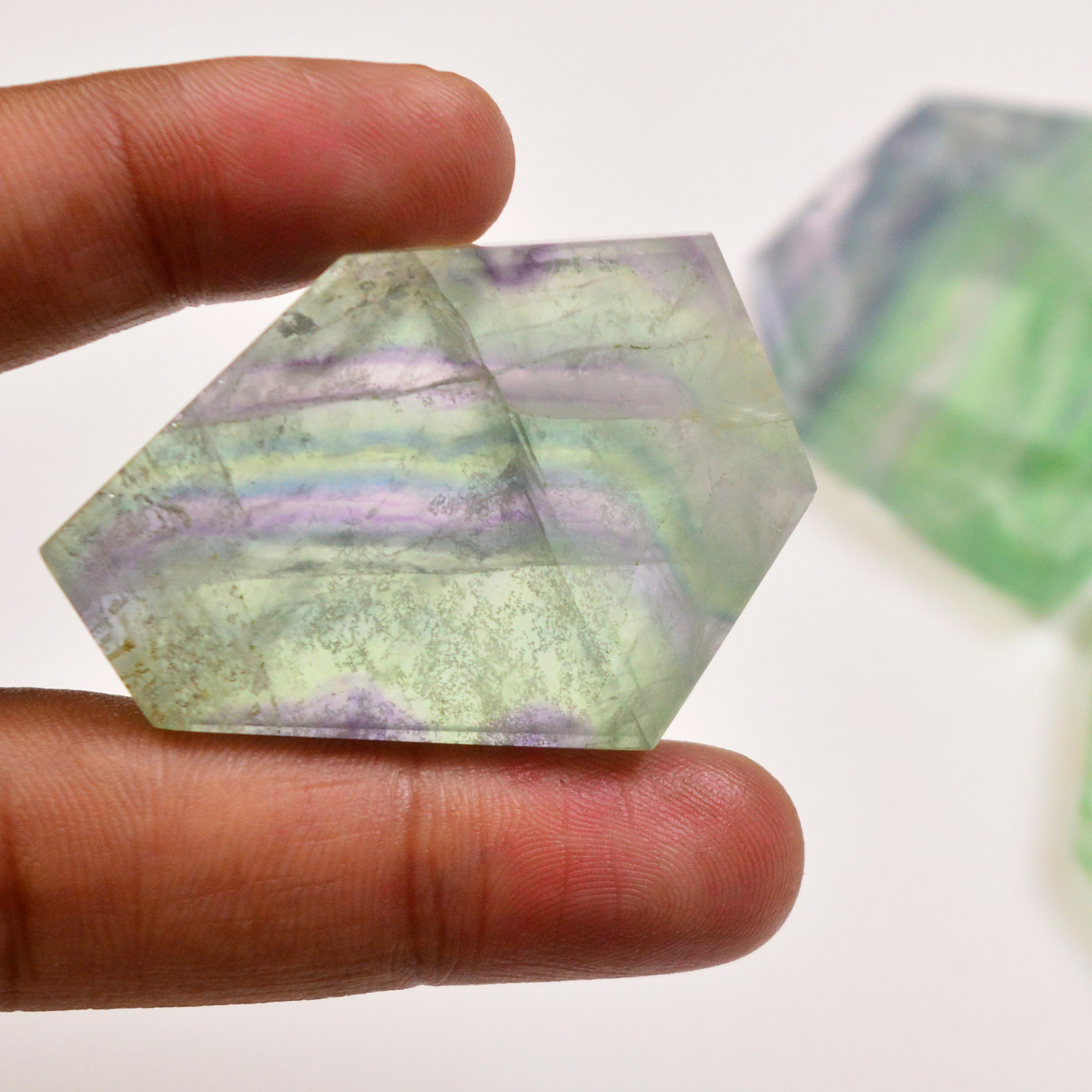 4 Pcs 623 Cts Natural Fluorite Slice Loose Gemstone for jewellery making 44x45 36x31mm 4 Pcs 623 Cts Natural Fluorite Slice Loose Gemstone for jewellery making 44x45 36x31mm 19625