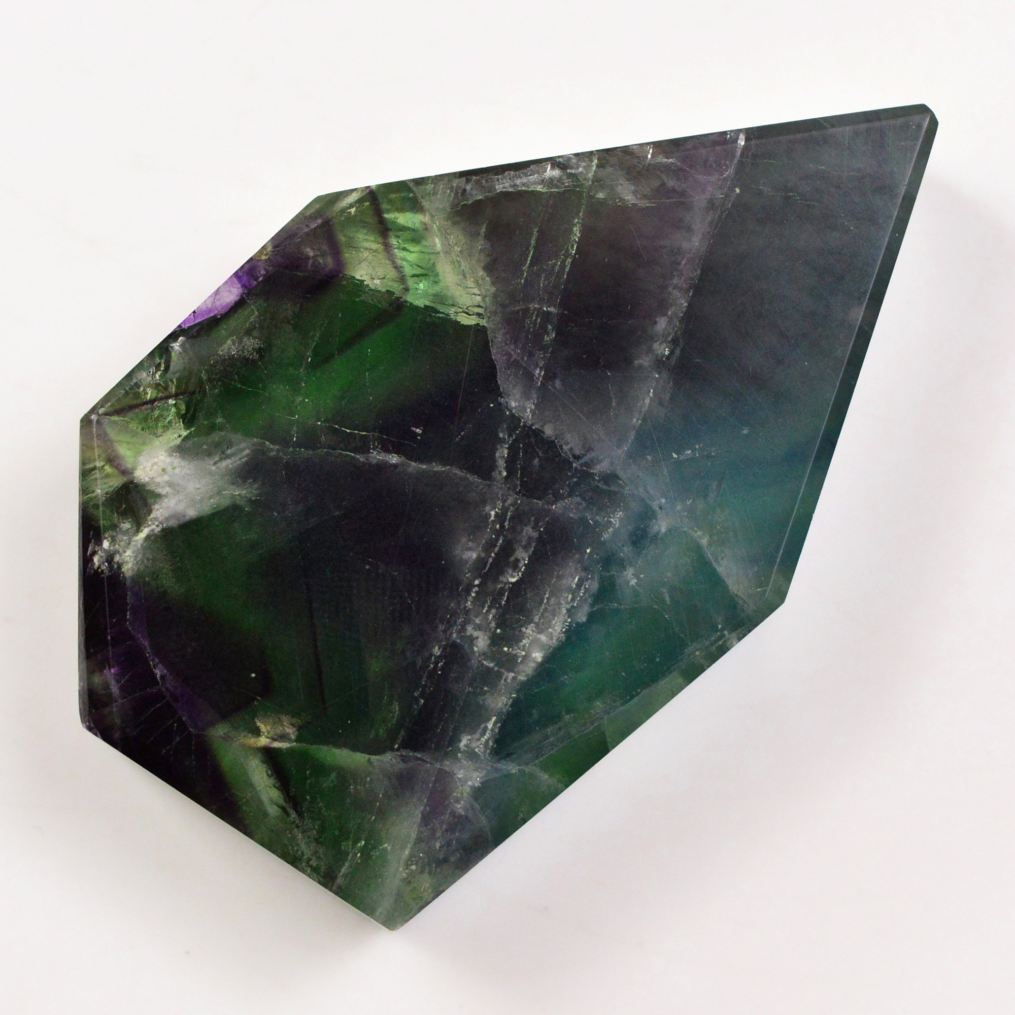 1 Pcs 571 Cts  Natural Fluorite Slice Loose Gemstone for jewellery making 72x42 54x32mm 19628