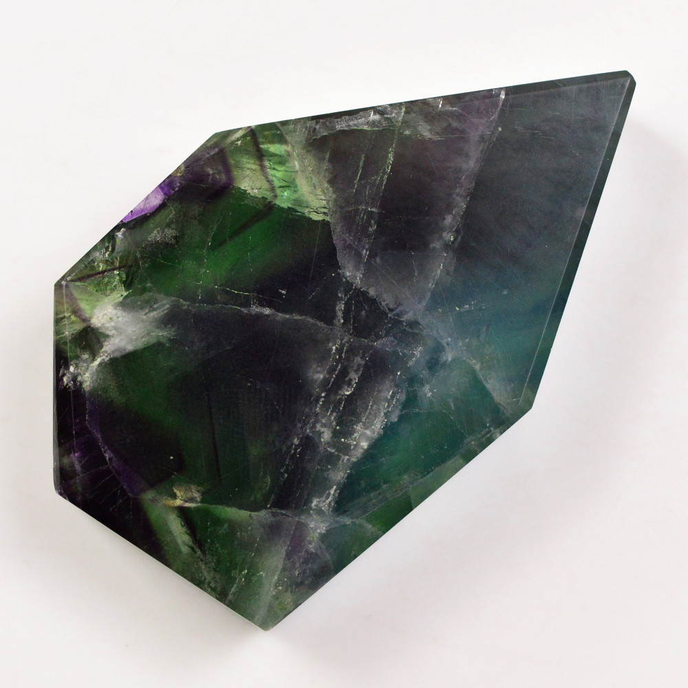 Image of 1 Pcs 571 Cts  Natural Fluorite Slice Loose Gemstone for jewellery making 72x42 54x32mm #19628