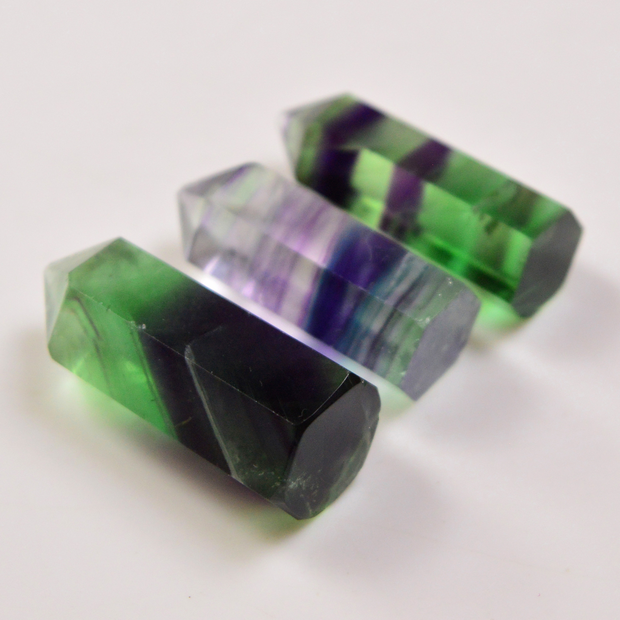 3 Pcs 160 Cts Natural Fluorite Point Loose Gemstone for jewellery making 34x12 30x10mm 19635