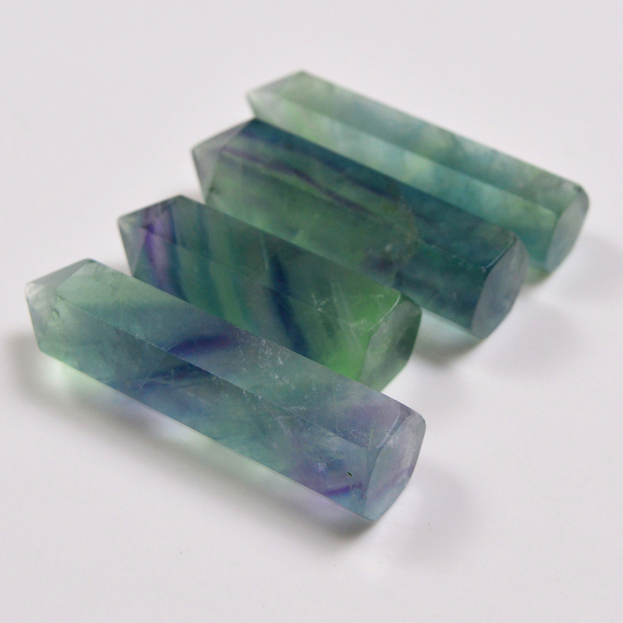 4 Pcs 566 Cts Natural Fluorite Point Loose Gemstone for jewellery making 61x14 47x14mm 19648