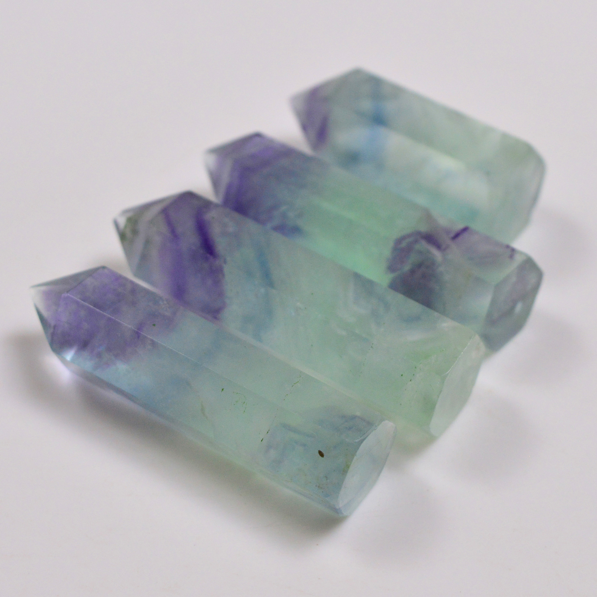 4 Pcs 276 Cts Natural Fluorite Point Loose Gemstone for jewellery making 46x11 33x11mm 19649