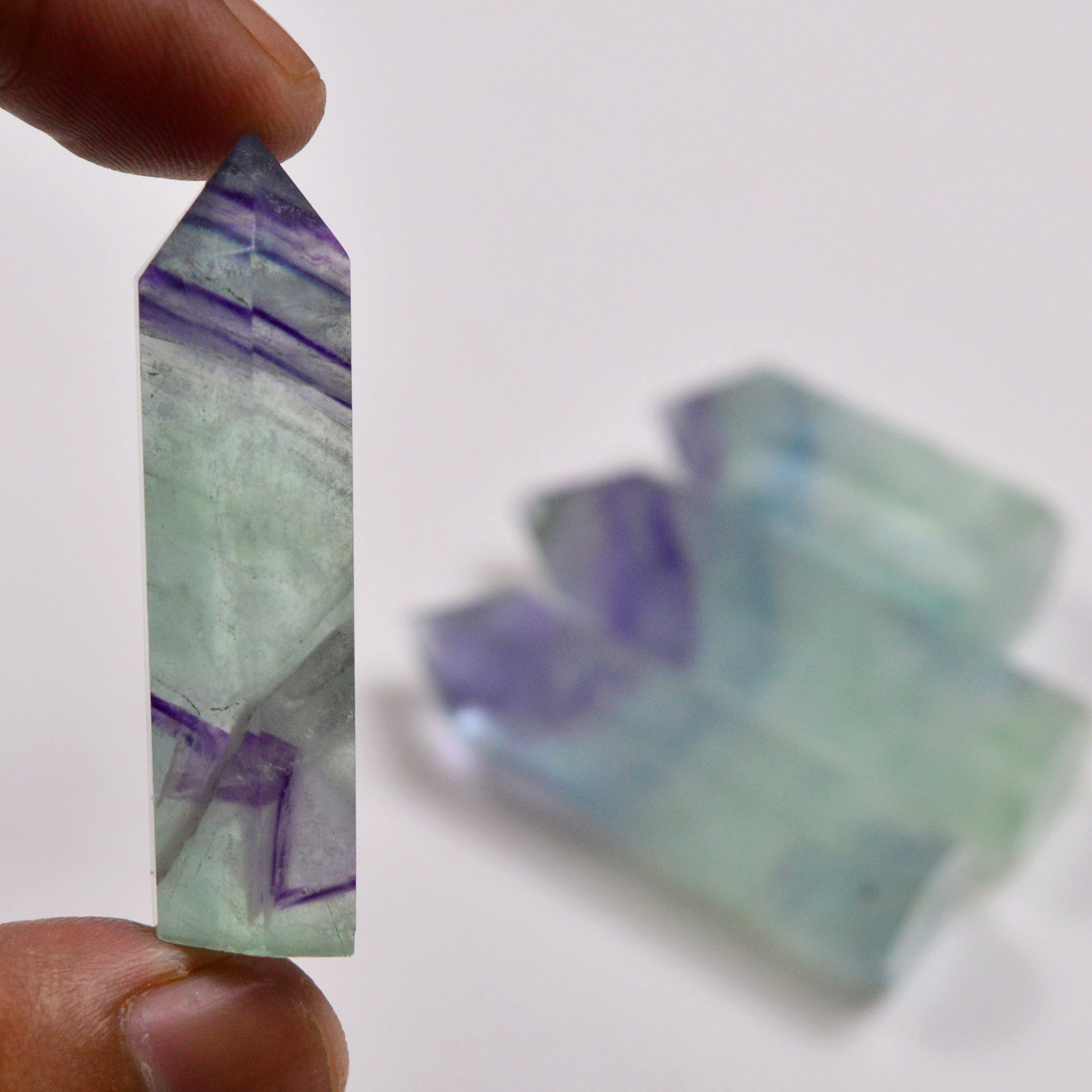 4 Pcs 276 Cts Natural Fluorite Point Loose Gemstone for jewellery making 46x11 33x11mm 19649