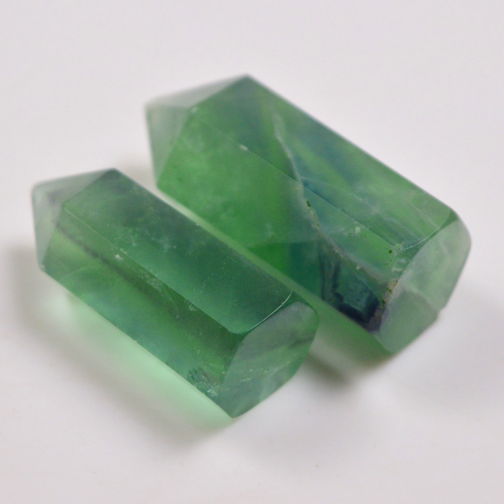 2 Pcs 140 Cts Natural Fluorite Point Loose Gemstone for jewellery making 36x12 31x12mm 19651