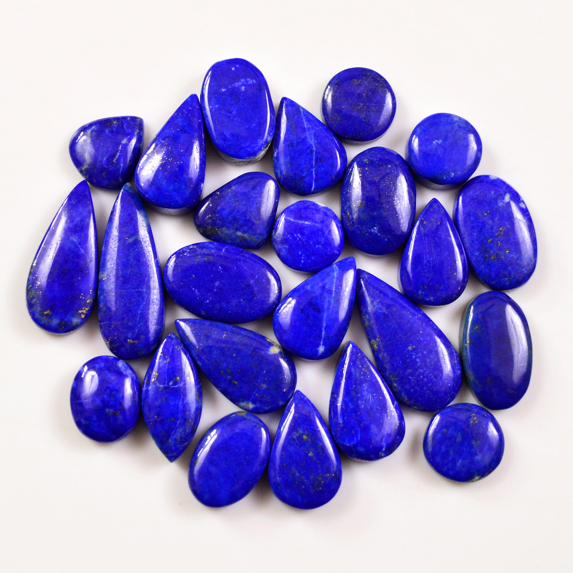 24 Pcs 169 Cts Natural Lapis Cabochons Gemstone Lot for jewellery making 25x9 9x9mm 19657