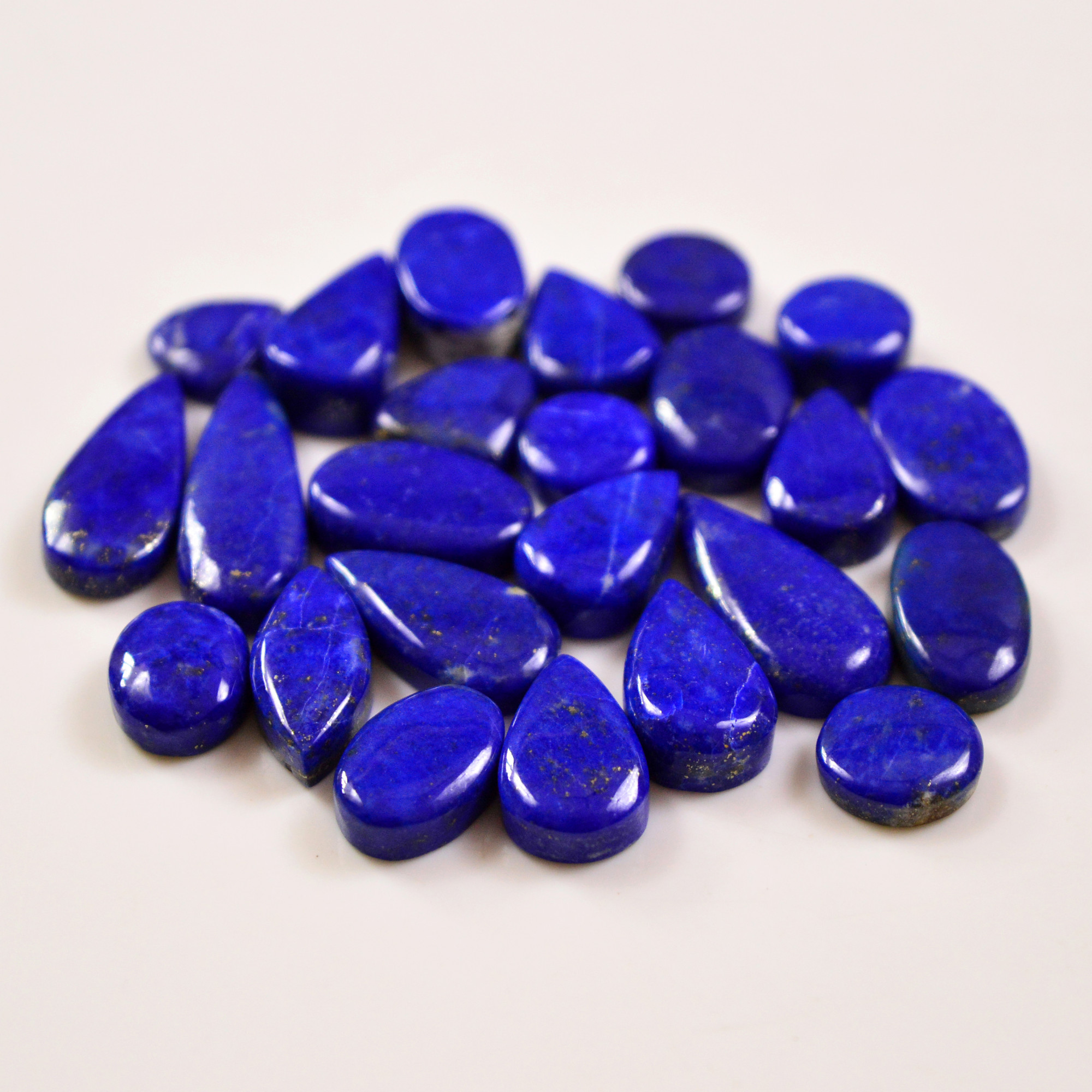 24 Pcs 169 Cts Natural Lapis Cabochons Gemstone Lot for jewellery making 25x9 9x9mm 19657