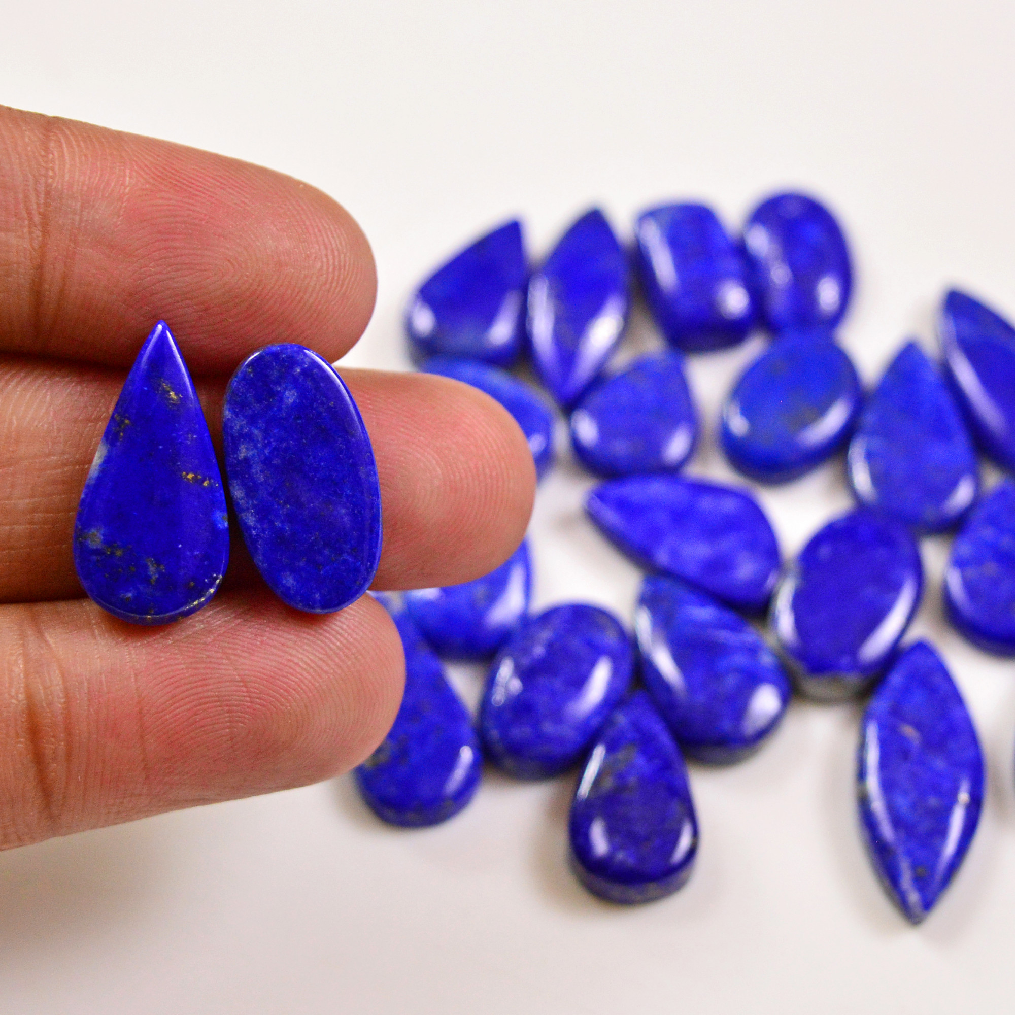 23 Pcs 150 Cts Natural Lapis Cabochons Gemstone Lot for jewellery making 23x10 15x10mm 19658