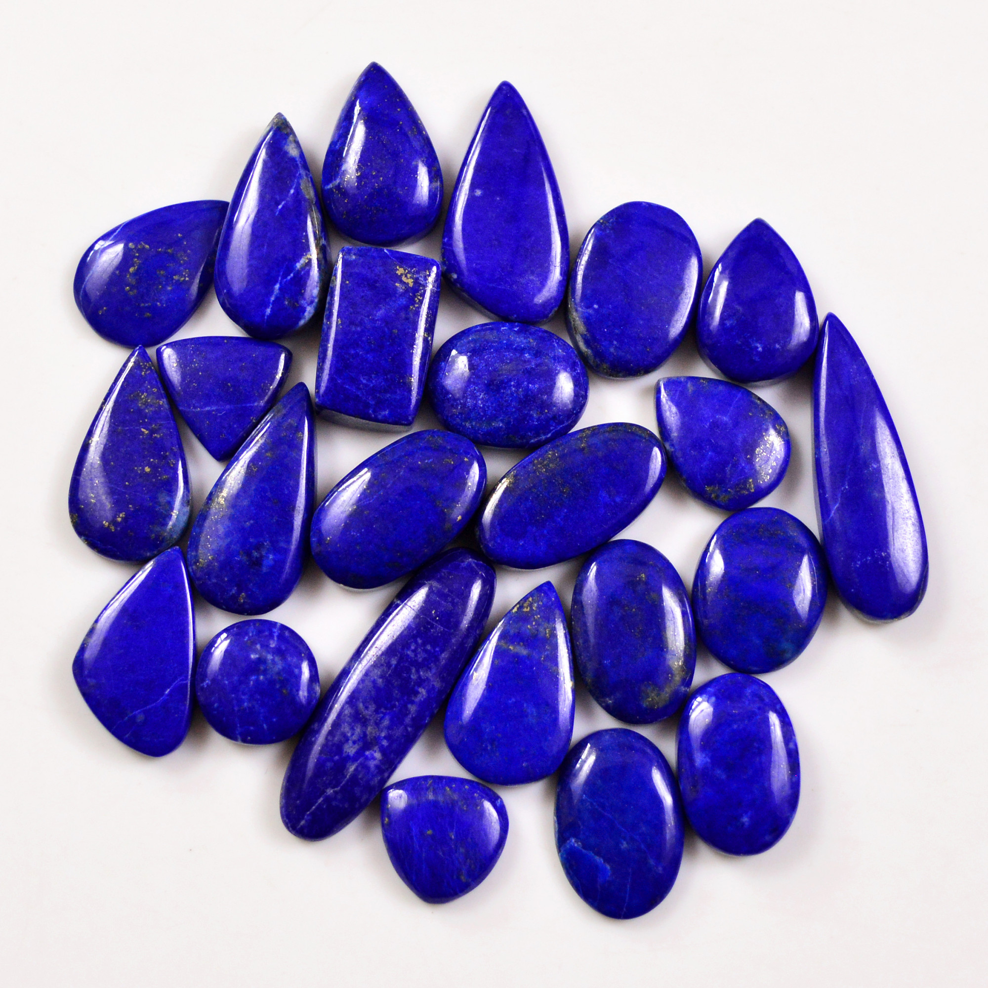 24 Pcs 151 Cts Natural Lapis Cabochons Gemstone Lot for jewellery making 25x8 10x11mm 19659