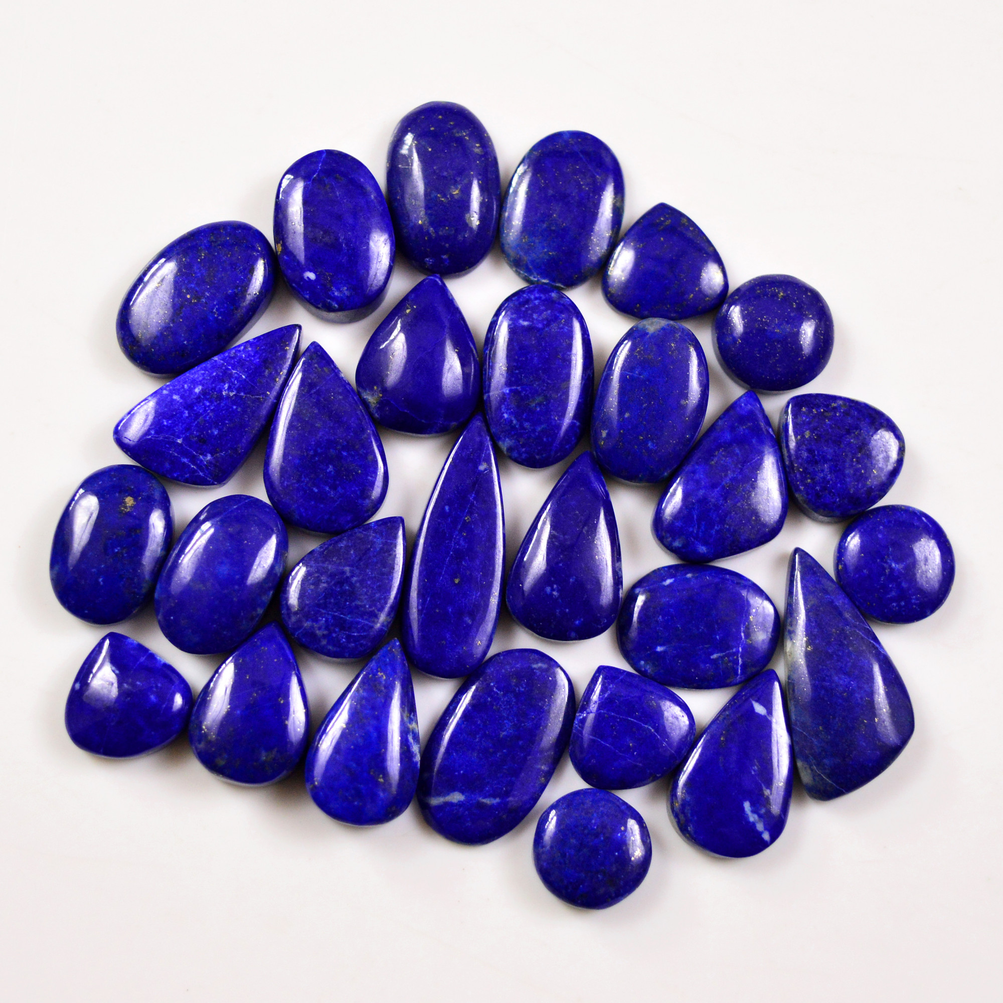 28 Pcs 161 Cts Natural Lapis Cabochons Gemstone Lot for jewellery making 21x10 10x10mm 19660