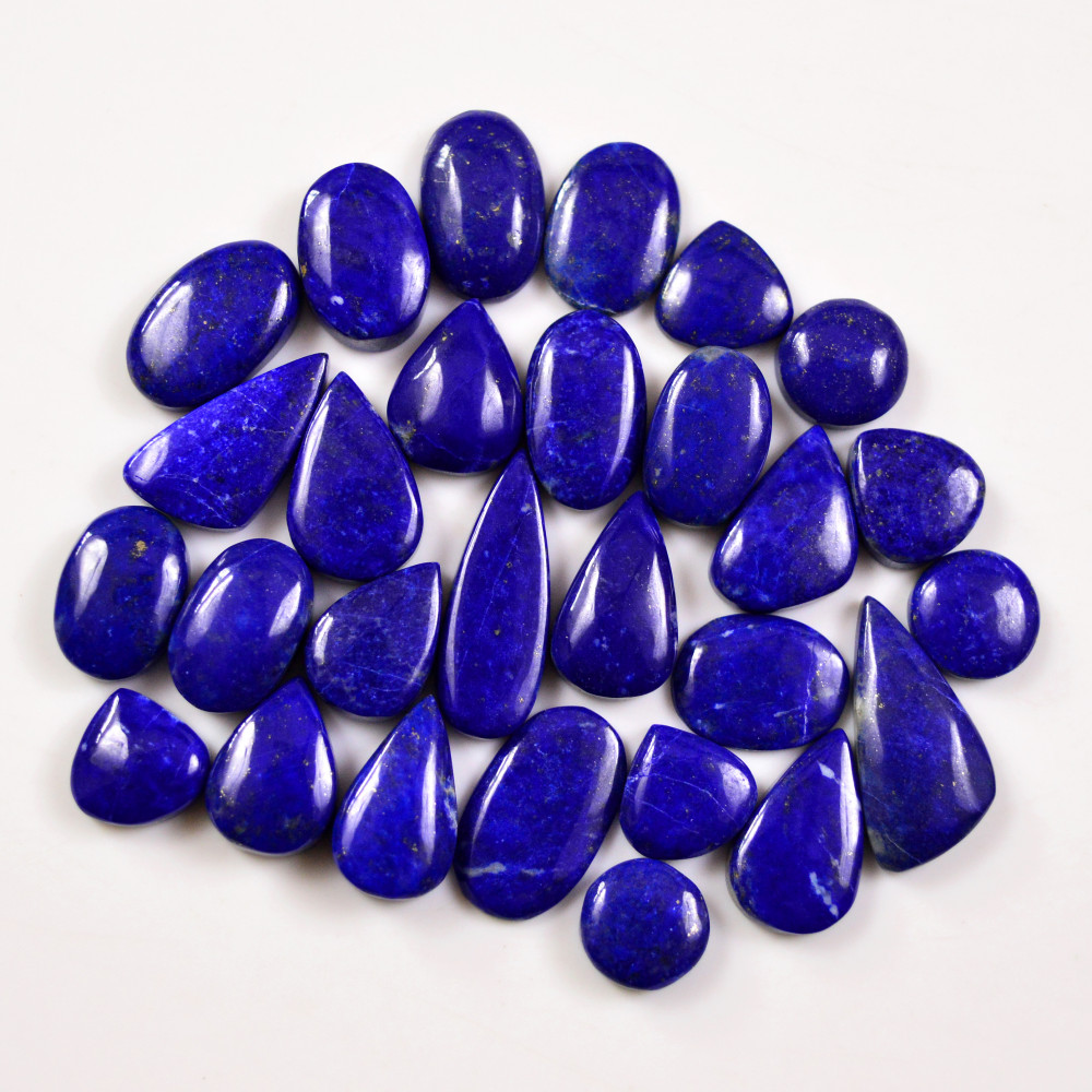 Image of 28 Pcs 161 Cts Natural Lapis Cabochons Gemstone Lot for jewellery making 21x10 10x10mm #19660