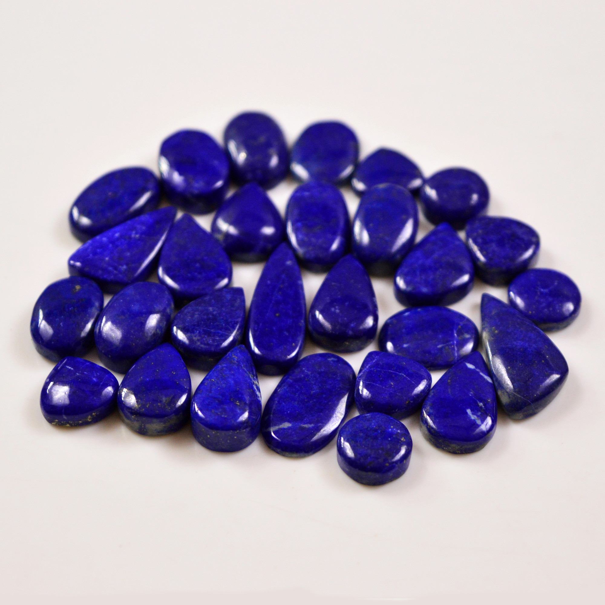 28 Pcs 161 Cts Natural Lapis Cabochons Gemstone Lot for jewellery making 21x10 10x10mm 19660