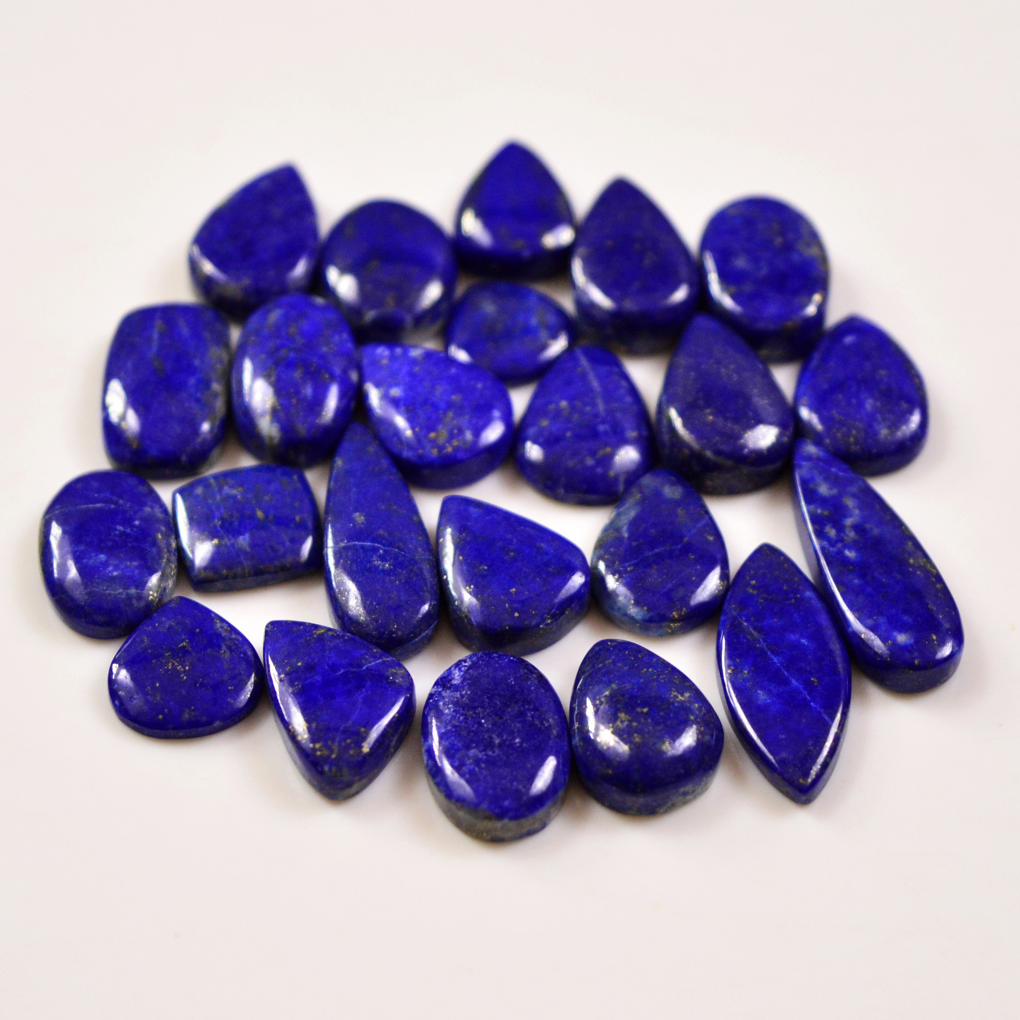 23 Pcs 136 Cts Natural Lapis Cabochons Gemstone Lot for jewellery making 23x8 11x11mm 19661