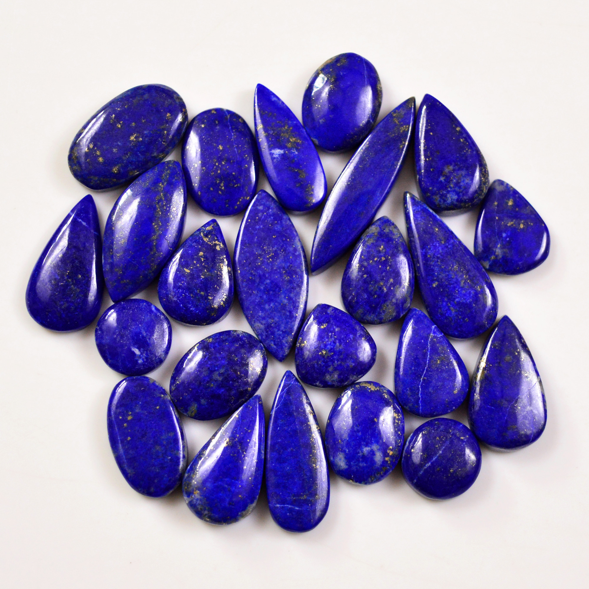 23 Pcs 145 Cts Natural Lapis Cabochons Gemstone Lot for jewellery making 27x7 10x10mm 19663