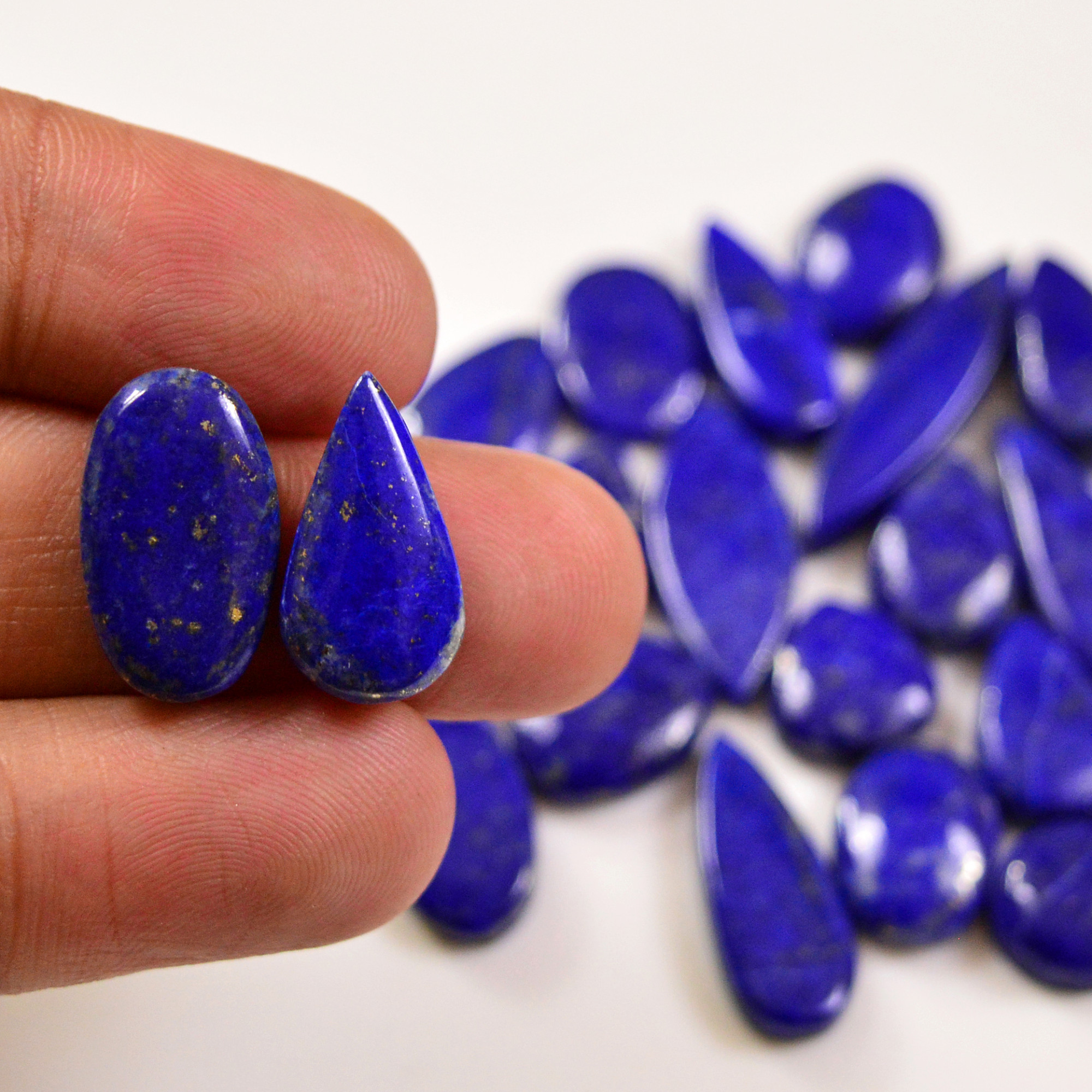 23 Pcs 145 Cts Natural Lapis Cabochons Gemstone Lot for jewellery making 27x7 10x10mm 19663