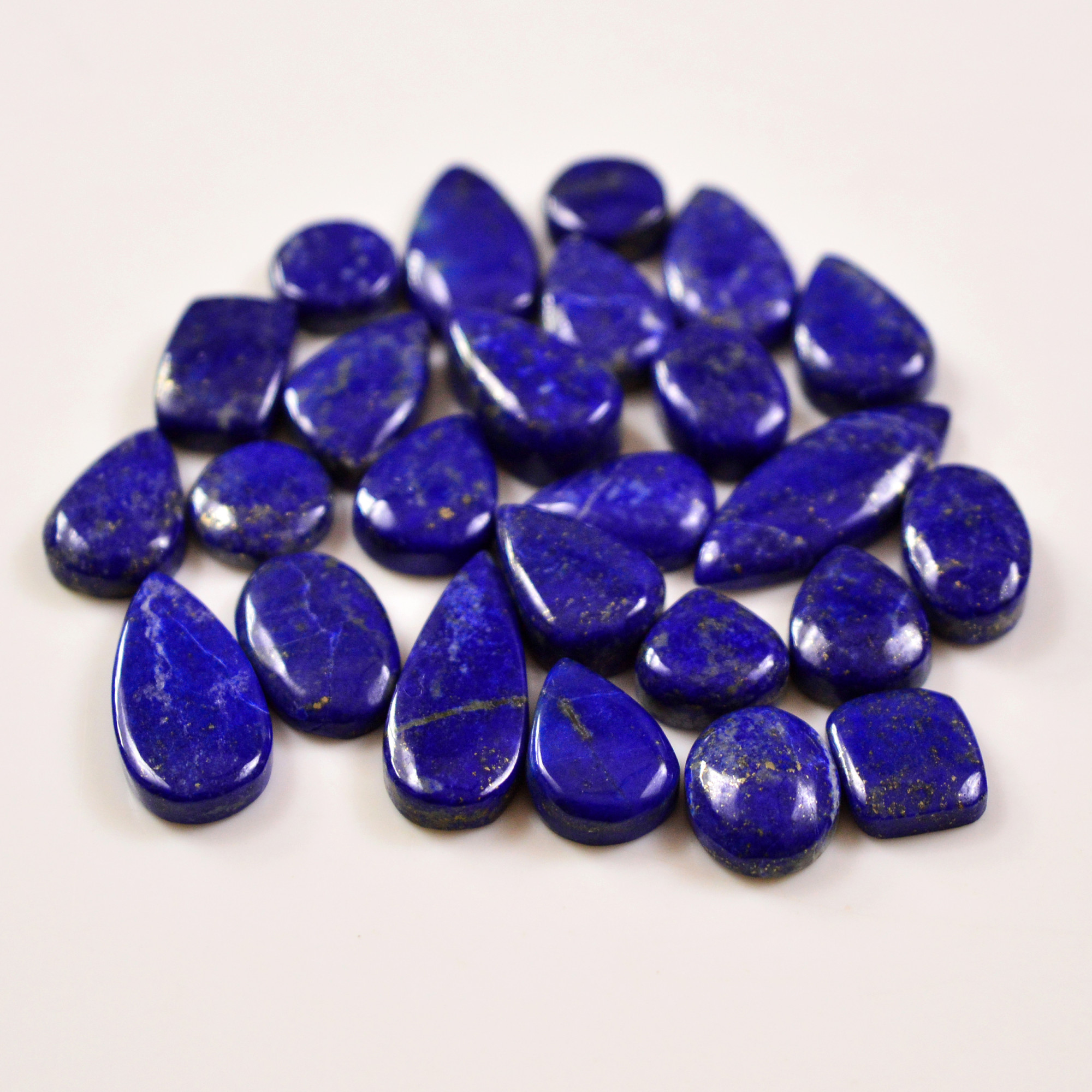 25 Pcs 159 Cts Natural Lapis Cabochons Gemstone Lot for jewellery making 25x10 10x10mm 19664