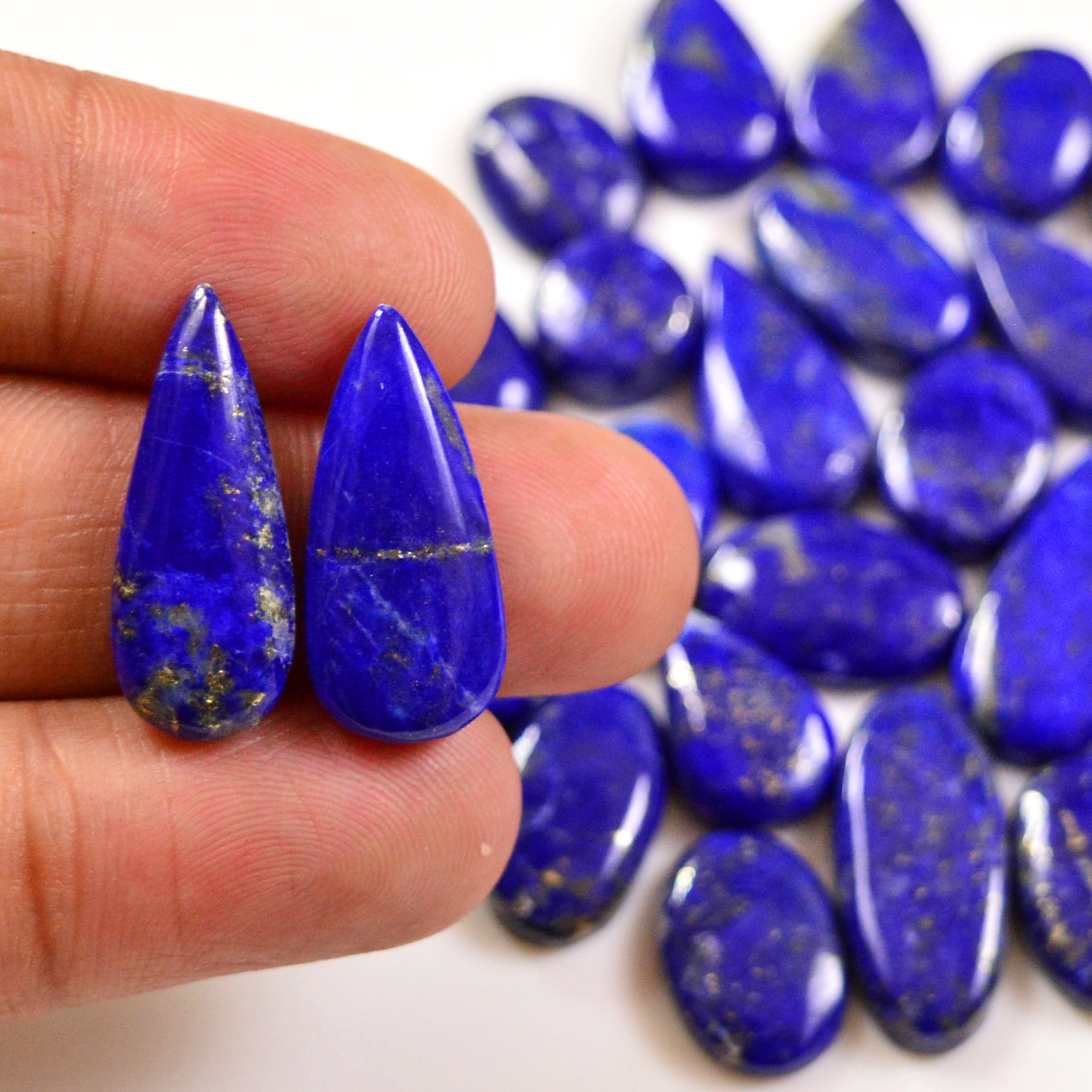29 Pcs 225 Cts Natural Lapis Cabochons Gemstone Lot for jewellery making 24x10 10x10mm 19665