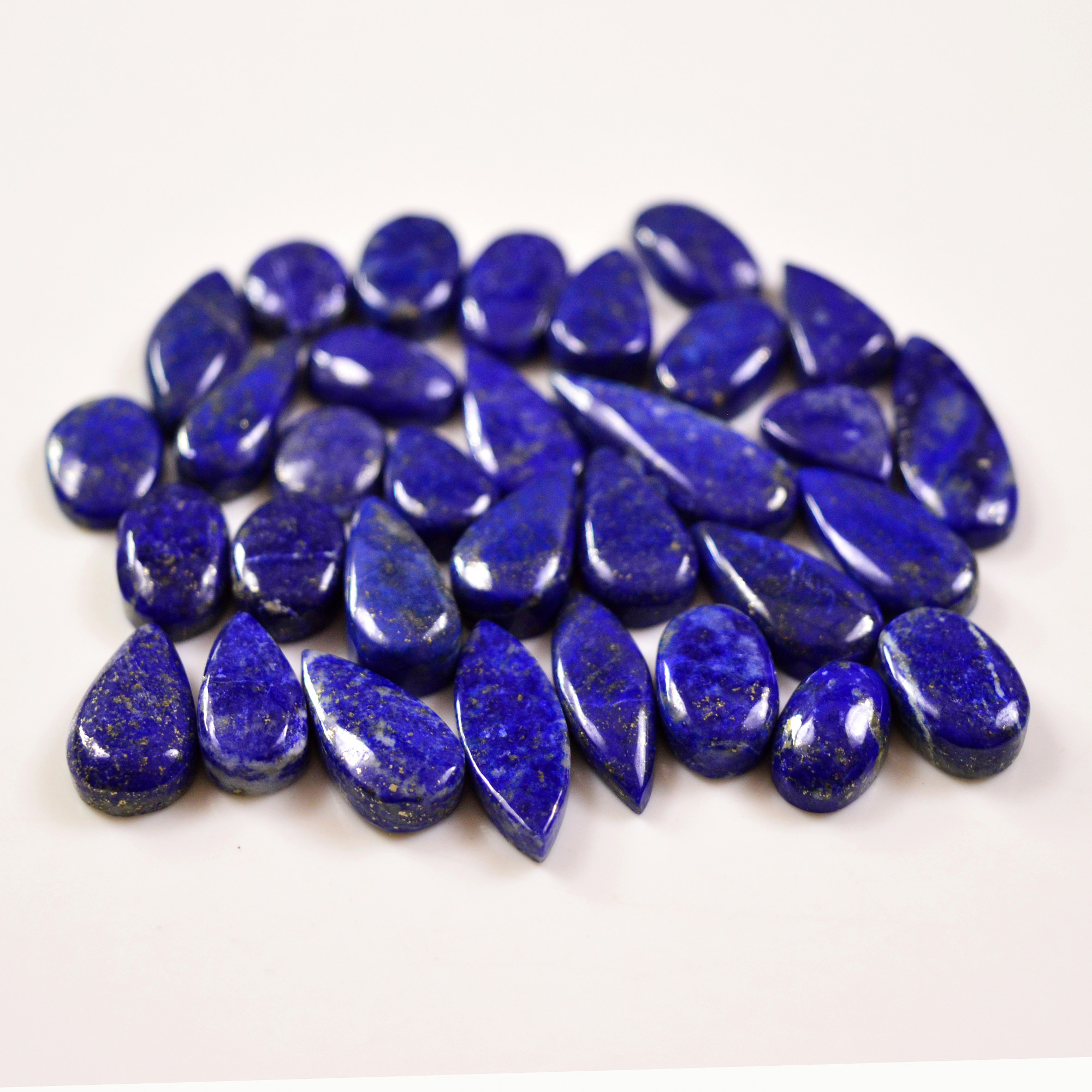 32 Pcs 205 Cts Natural Lapis Cabochons Gemstone Lot for jewellery making 25x9 5x8mm 19666