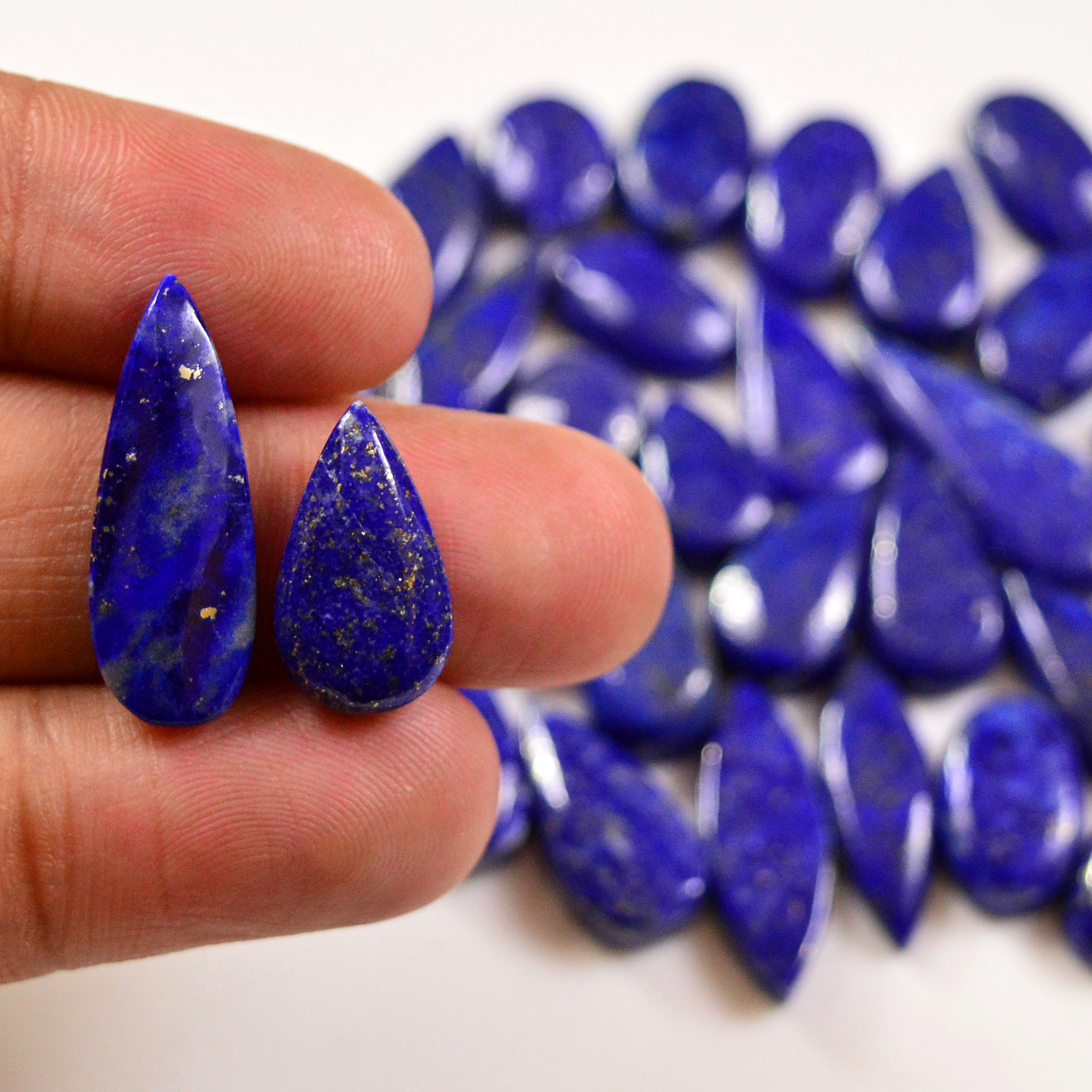 32 Pcs 205 Cts Natural Lapis Cabochons Gemstone Lot for jewellery making 25x9 5x8mm 19666