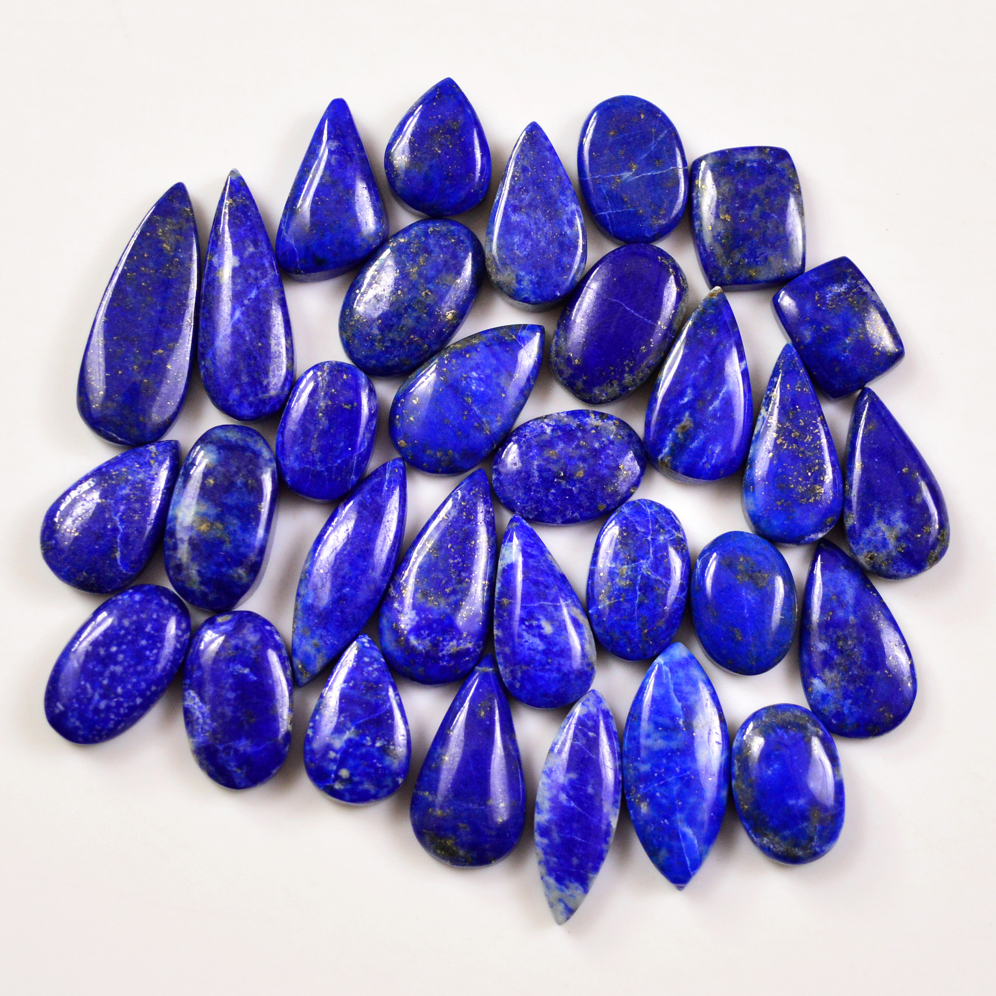 31 Pcs 189 Cts Natural Lapis Cabochons Gemstone Lot for jewellery making 24x9 11x8mm 19667
