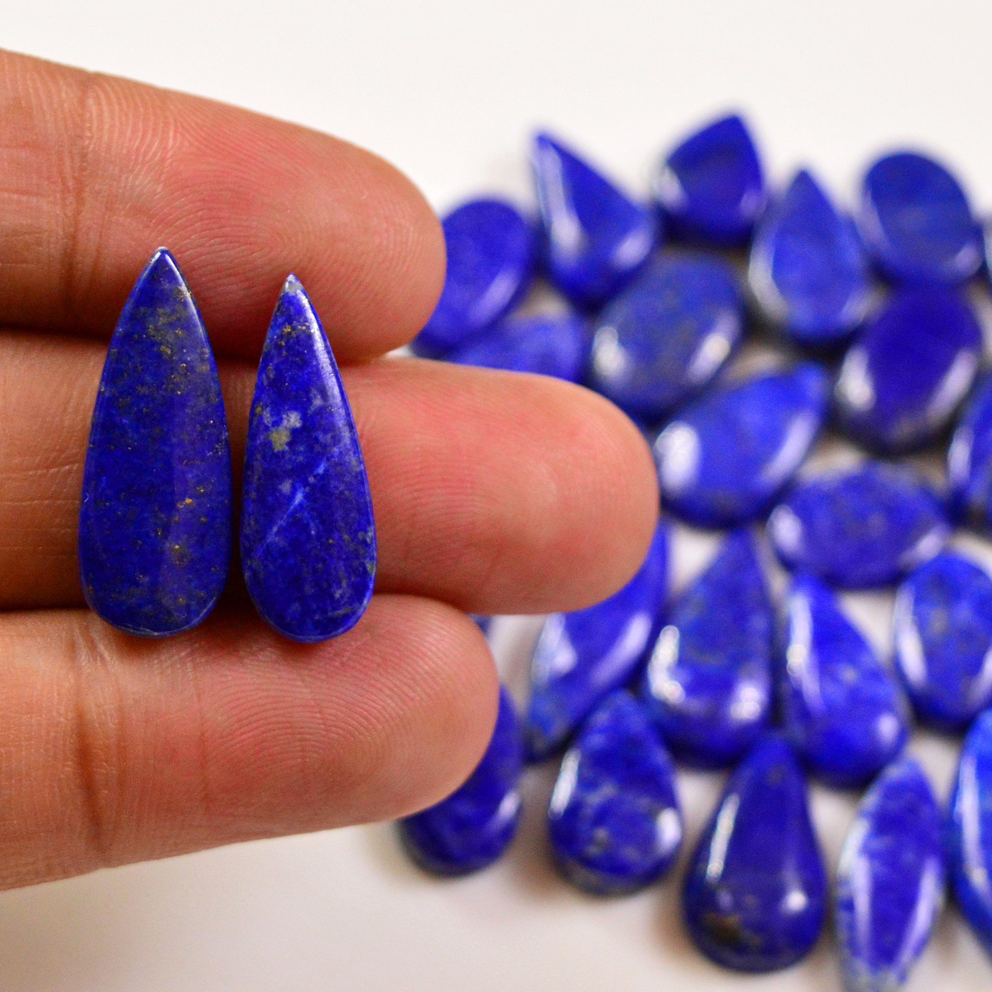 31 Pcs 189 Cts Natural Lapis Cabochons Gemstone Lot for jewellery making 24x9 11x8mm 19667