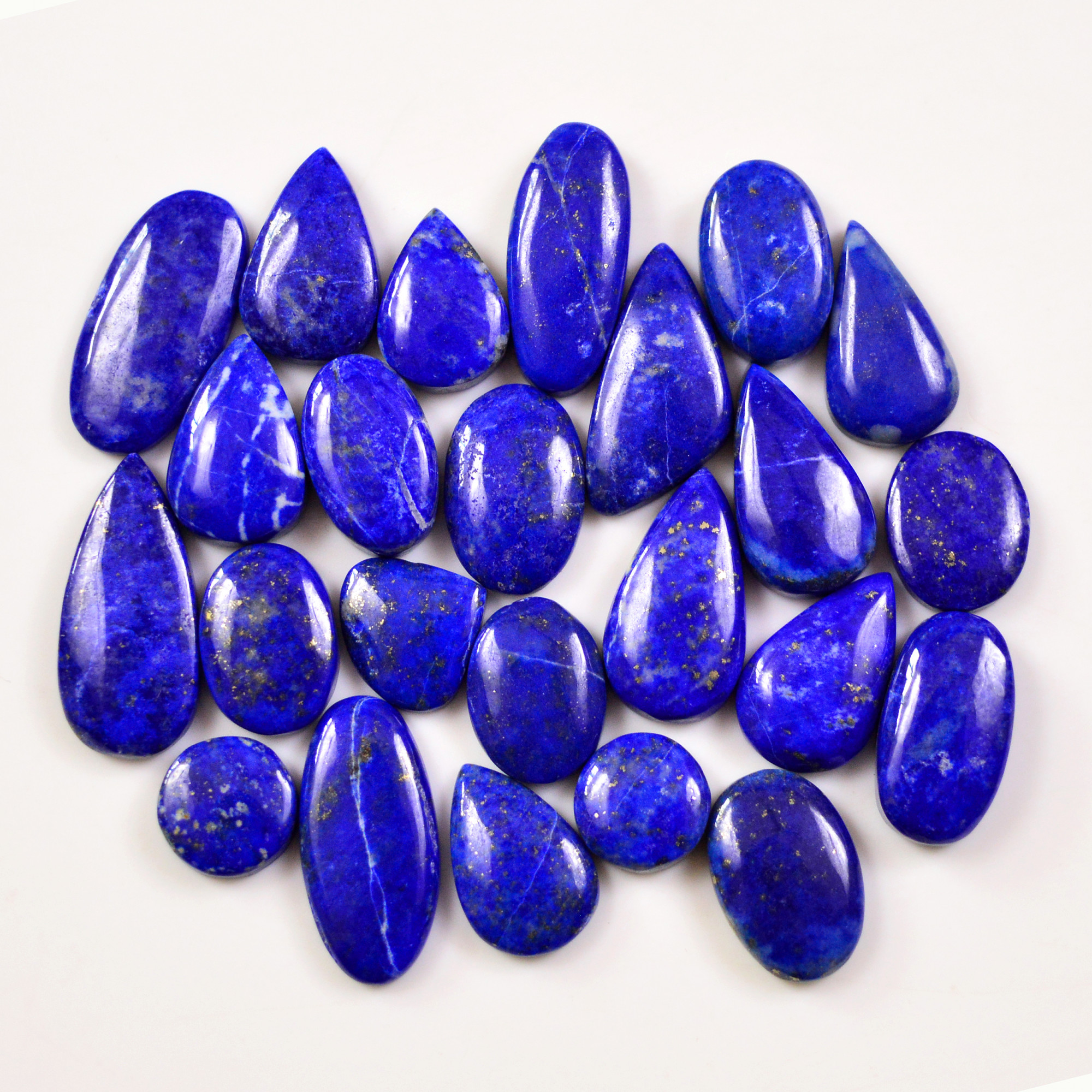 24 Pcs 148 Cts Natural Lapis Cabochons Gemstone Lot for jewellery making 21x10 10x10mm 19668