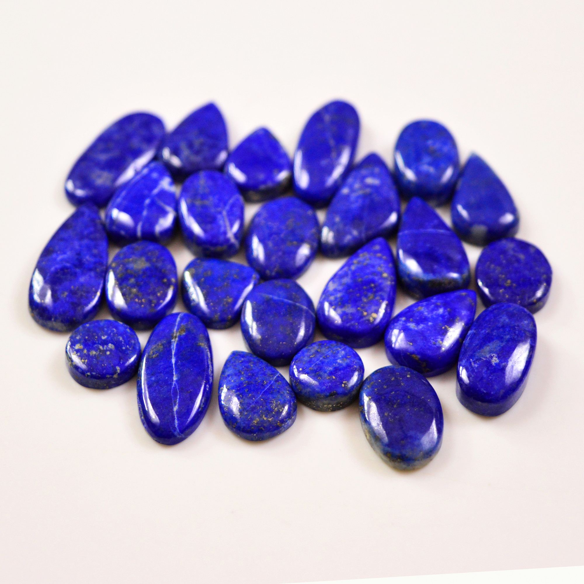 24 Pcs 148 Cts Natural Lapis Cabochons Gemstone Lot for jewellery making 21x10 10x10mm 19668