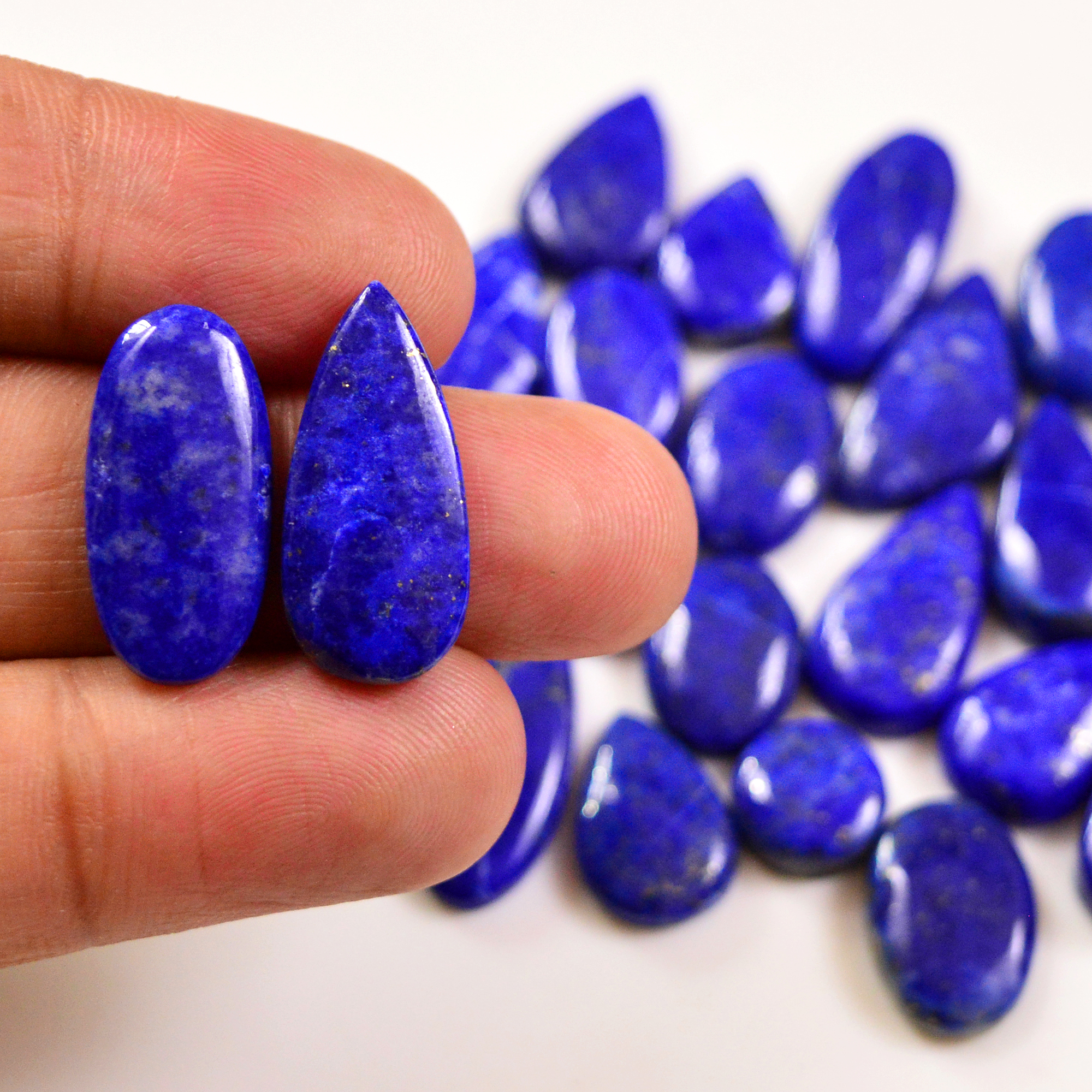 24 Pcs 148 Cts Natural Lapis Cabochons Gemstone Lot for jewellery making 21x10 10x10mm 19668