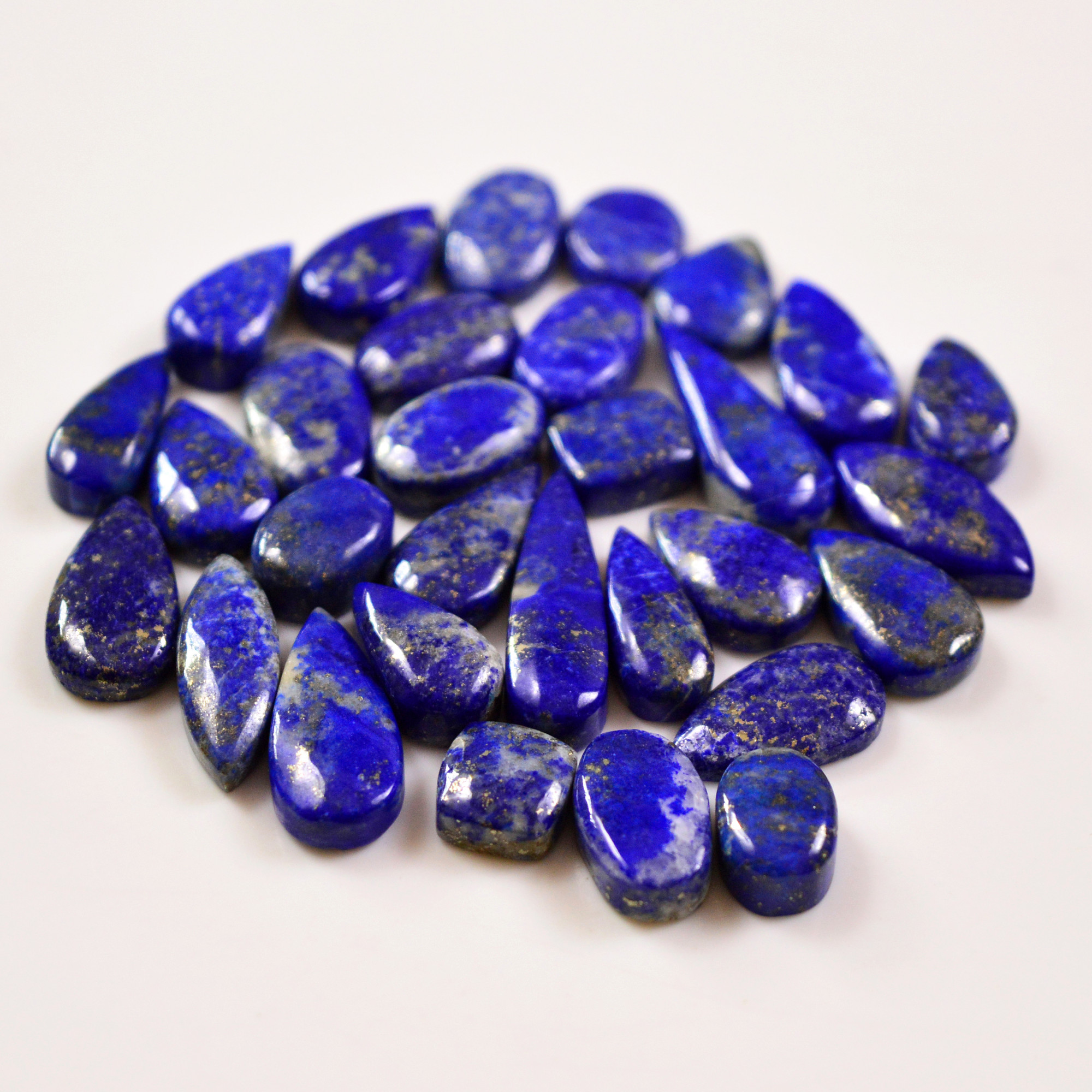 30 Pcs 189 Cts Natural Lapis Cabochons Gemstone Lot for jewellery making 25x7 10x7mm 19671