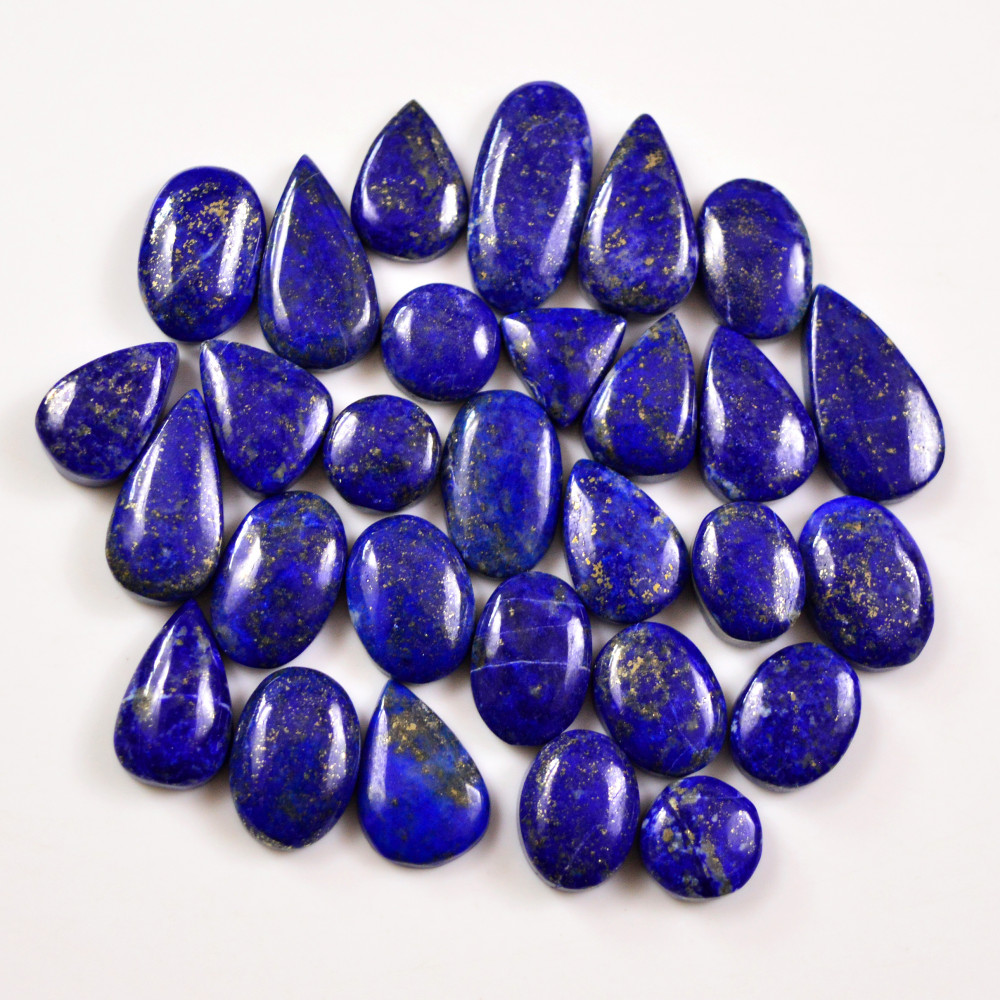 Image of 29 Pcs 188 Cts Natural Lapis Cabochons Gemstone Lot for jewellery making 21x10 10x10mm #19672