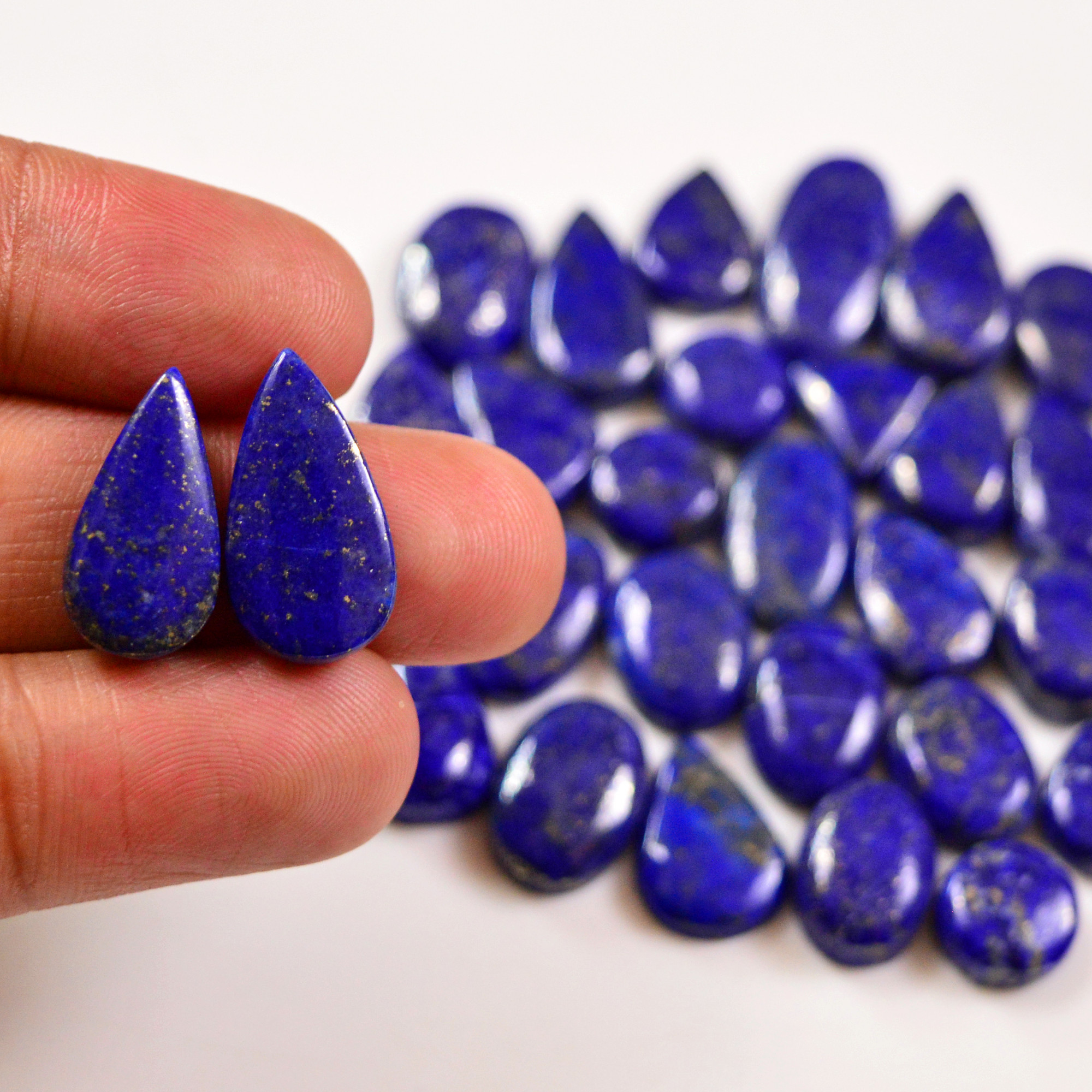 29 Pcs 188 Cts Natural Lapis Cabochons Gemstone Lot for jewellery making 21x10 10x10mm 19672