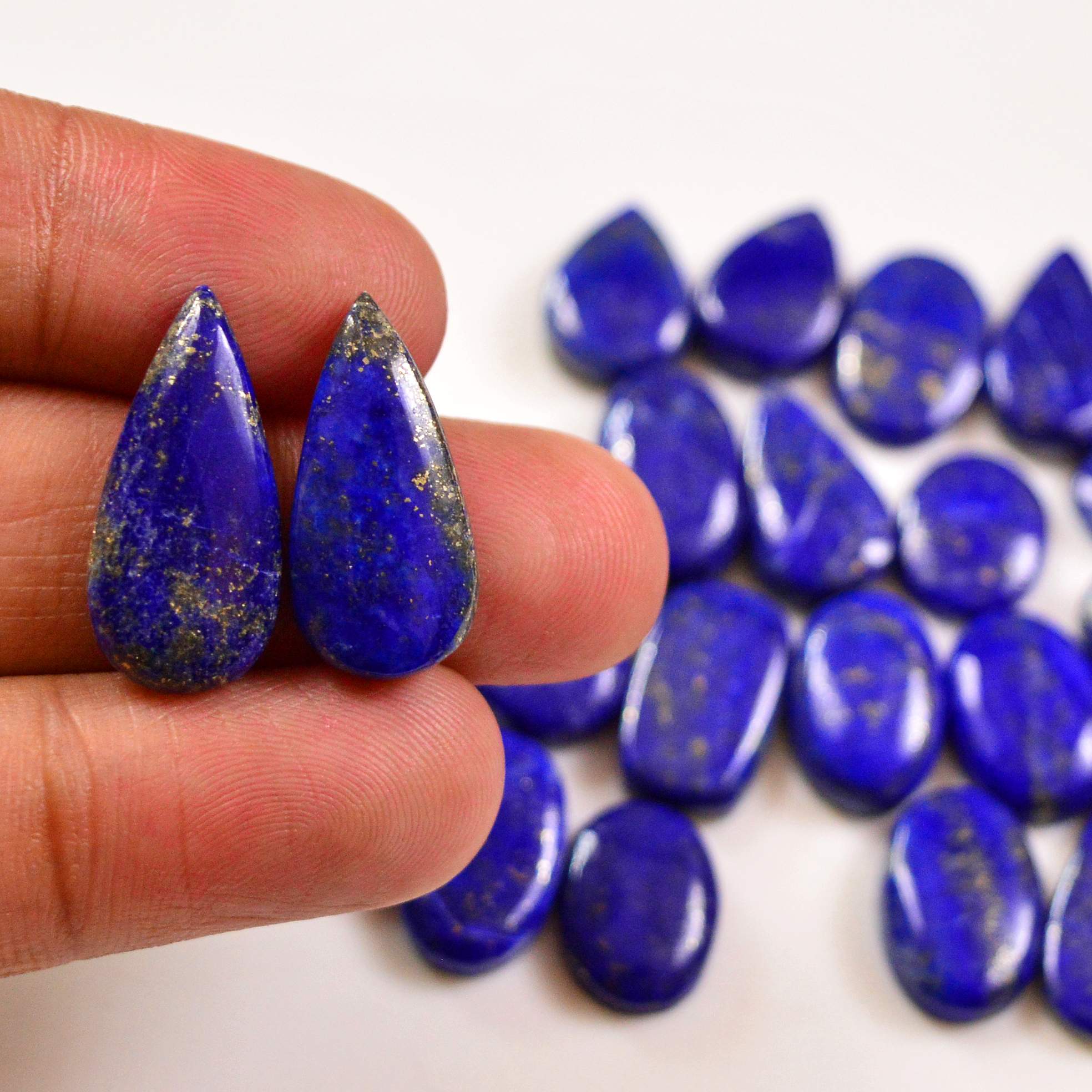 23 Pcs 142 Cts Natural Lapis Cabochons Gemstone Lot for jewellery making 22x11 10x10mm 19673