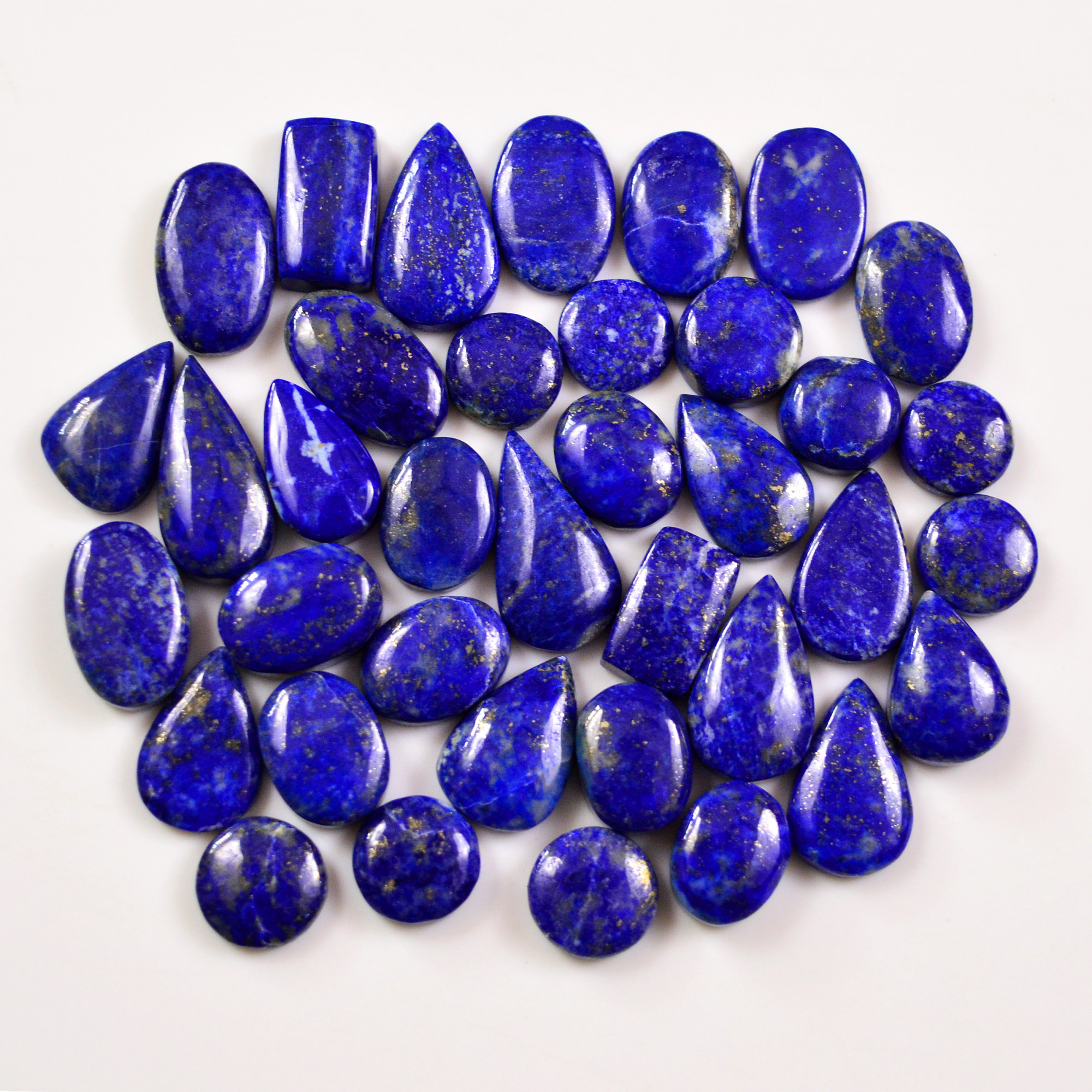 37 Pcs 230 Cts Natural Lapis Cabochons Gemstone Lot for jewellery making 18x11 10x10mm 19674