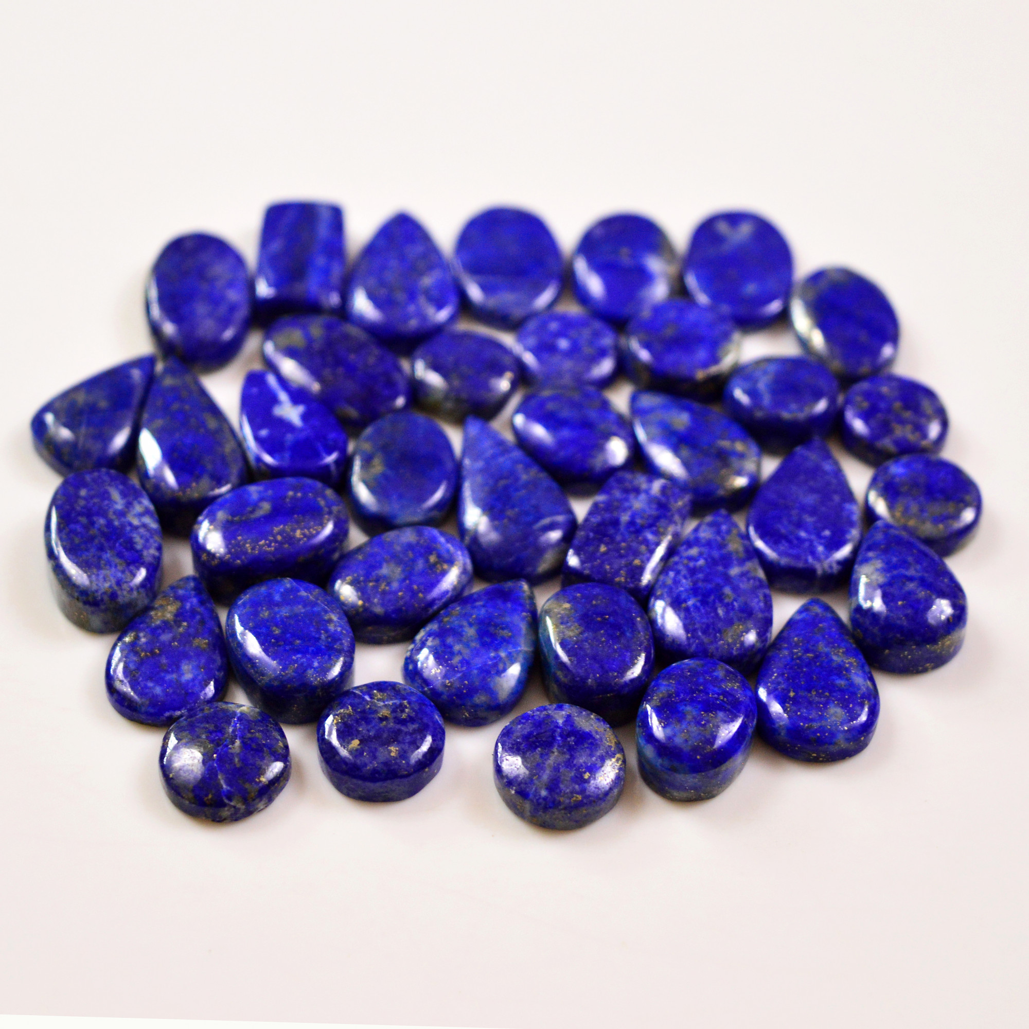 37 Pcs 230 Cts Natural Lapis Cabochons Gemstone Lot for jewellery making 18x11 10x10mm 19674