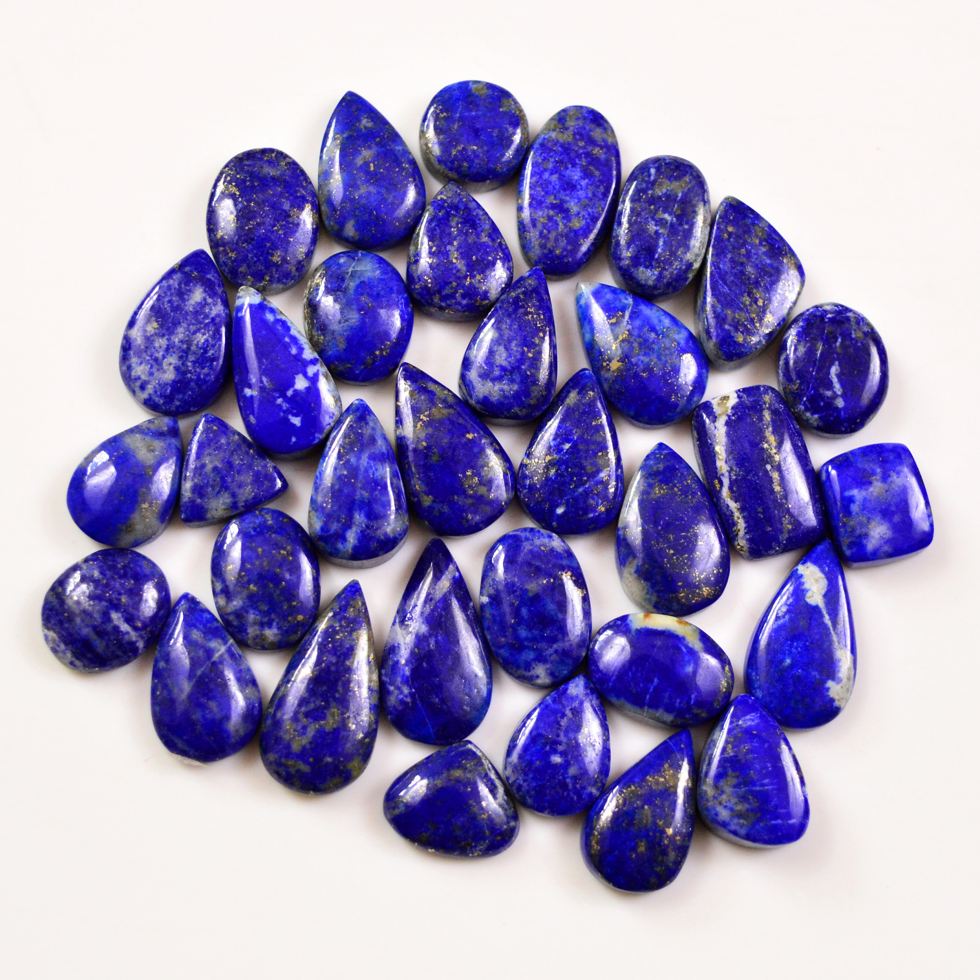 33 Pcs 212 Cts Natural Lapis Cabochons Gemstone Lot for jewellery making 20x10 10x10mm 19675