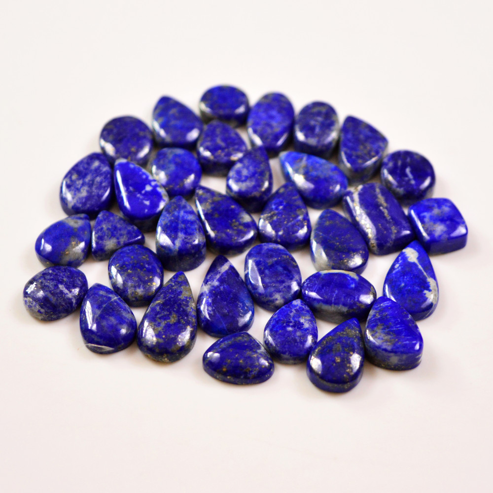 Image of 33 Pcs 212 Cts Natural Lapis Cabochons Gemstone Lot for jewellery making 20x10 10x10mm #19675
