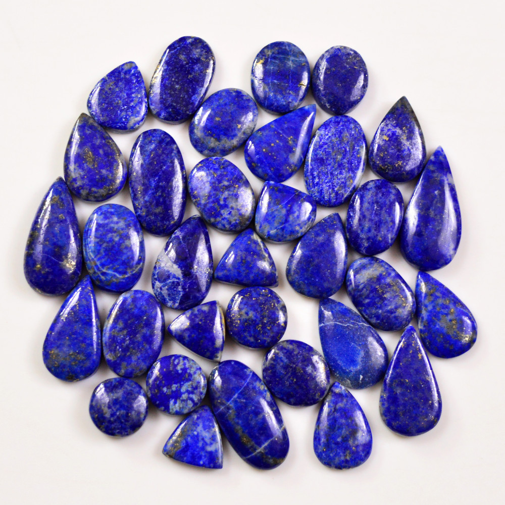 Image of 33 Pcs177 Cts Natural Lapis Cabochons Gemstone Lot for jewellery making 21x10 10x10mm #19676