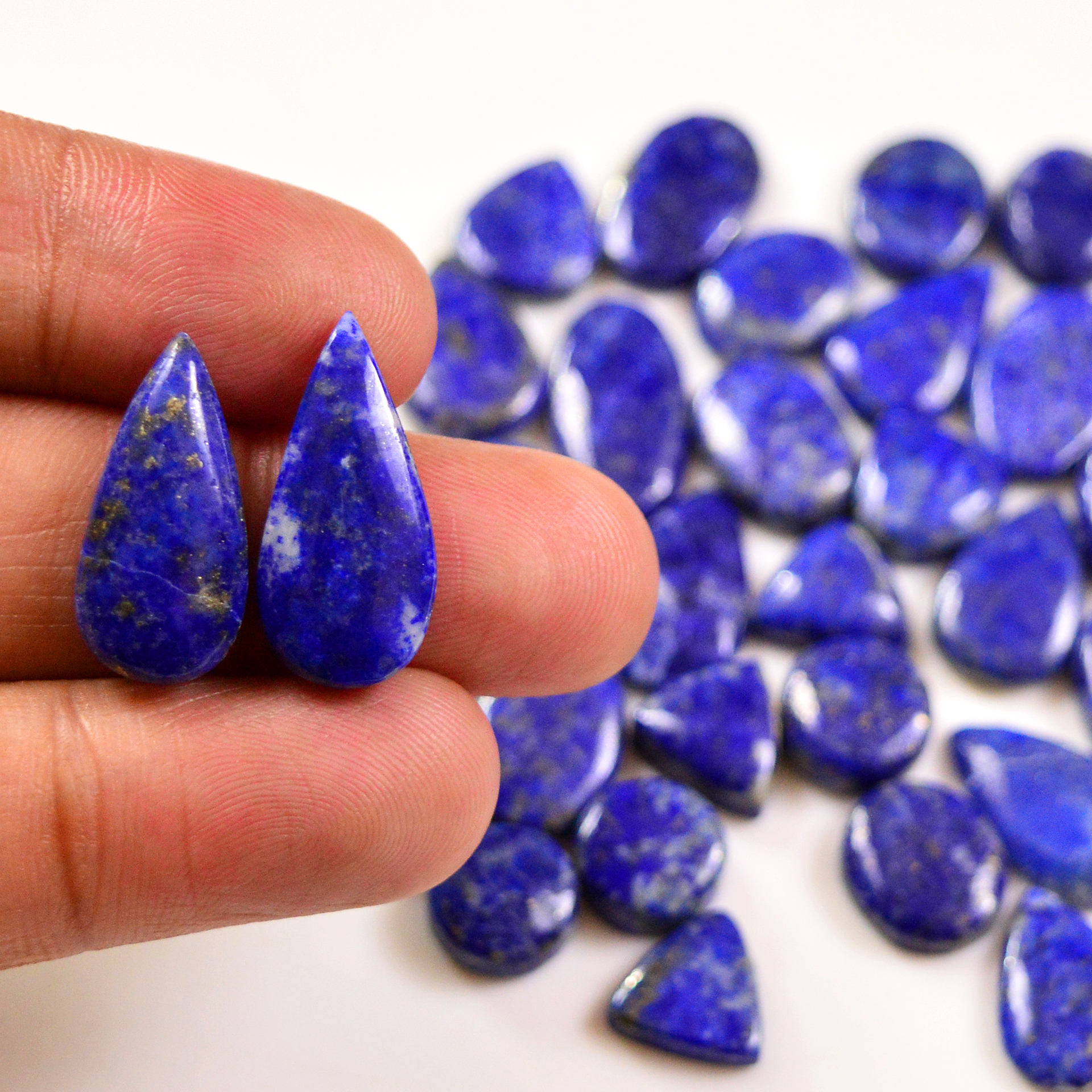 33 Pcs177 Cts Natural Lapis Cabochons Gemstone Lot for jewellery making 21x10 10x10mm 19676