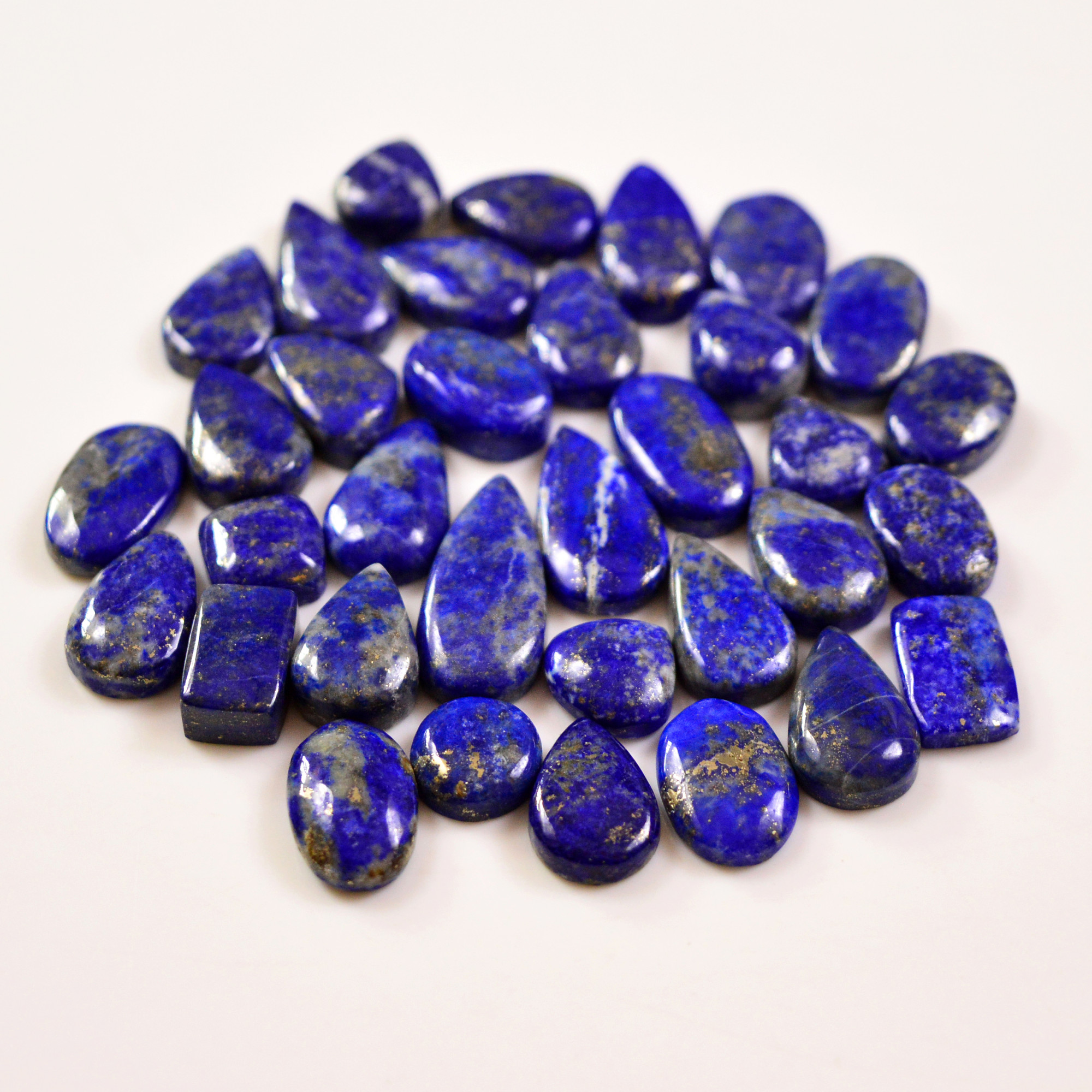 34 Pcs 212 Cts Natural Lapis Cabochons Gemstone Lot for jewellery making 23x10 10x10mm 19678