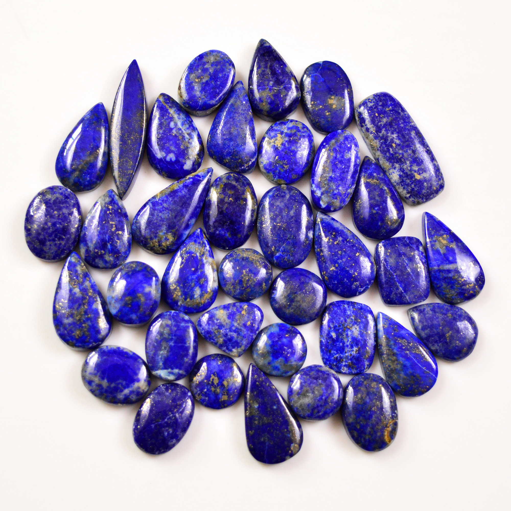 36 Pcs 222 Cts Natural Lapis Cabochons Gemstone Lot for jewellery making 27x7 10x10mm 19680