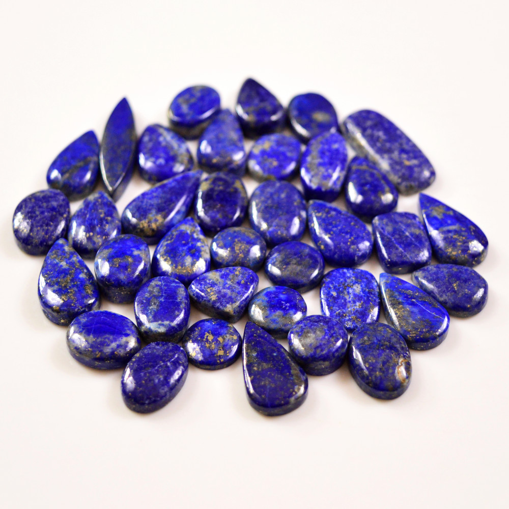 Image of 36 Pcs 222 Cts Natural Lapis Cabochons Gemstone Lot for jewellery making 27x7 10x10mm #19680