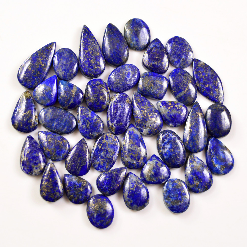 Image of 37 Pcs 230 Cts Natural Lapis Cabochons Gemstone Lot for jewellery making 22x10 12x12mm #19681