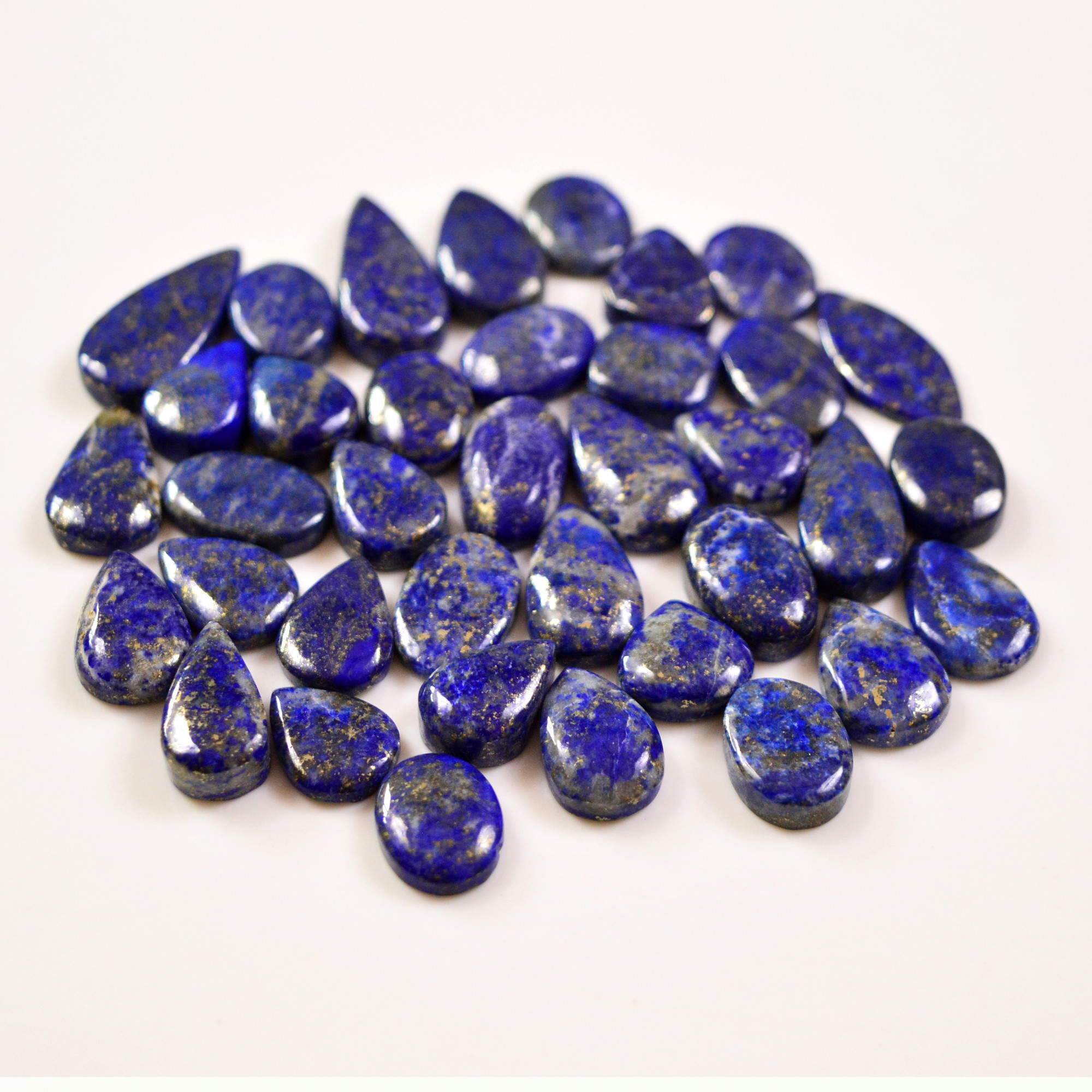 37 Pcs 230 Cts Natural Lapis Cabochons Gemstone Lot for jewellery making 22x10 12x12mm 19681