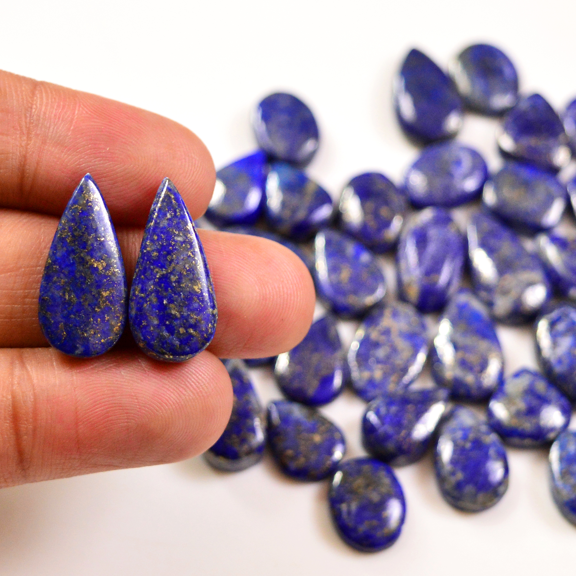 37 Pcs 230 Cts Natural Lapis Cabochons Gemstone Lot for jewellery making 22x10 12x12mm 19681