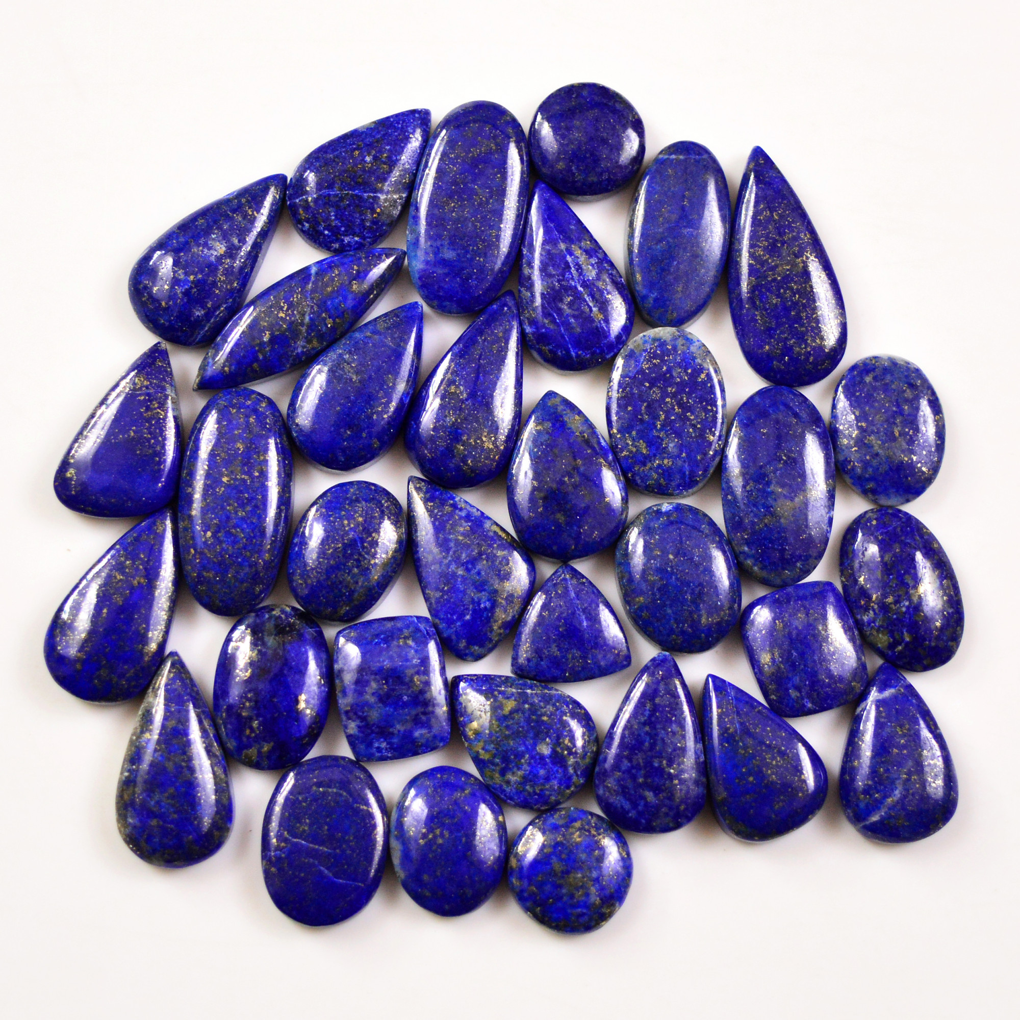 33 Pcs 203 Cts Natural Lapis Cabochons Gemstone Lot for jewellery making 22x10 10x10mm 19682