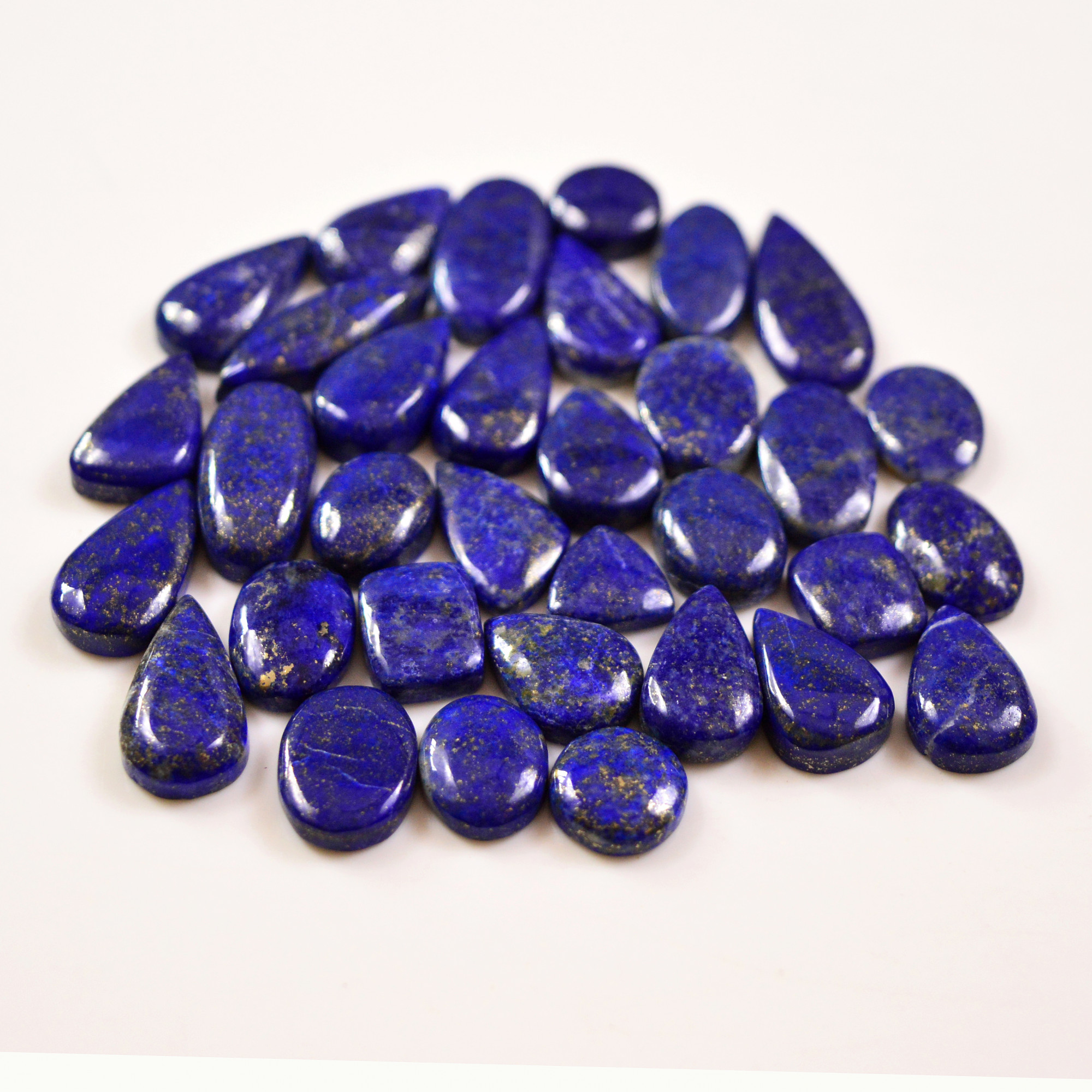 33 Pcs 203 Cts Natural Lapis Cabochons Gemstone Lot for jewellery making 22x10 10x10mm 19682