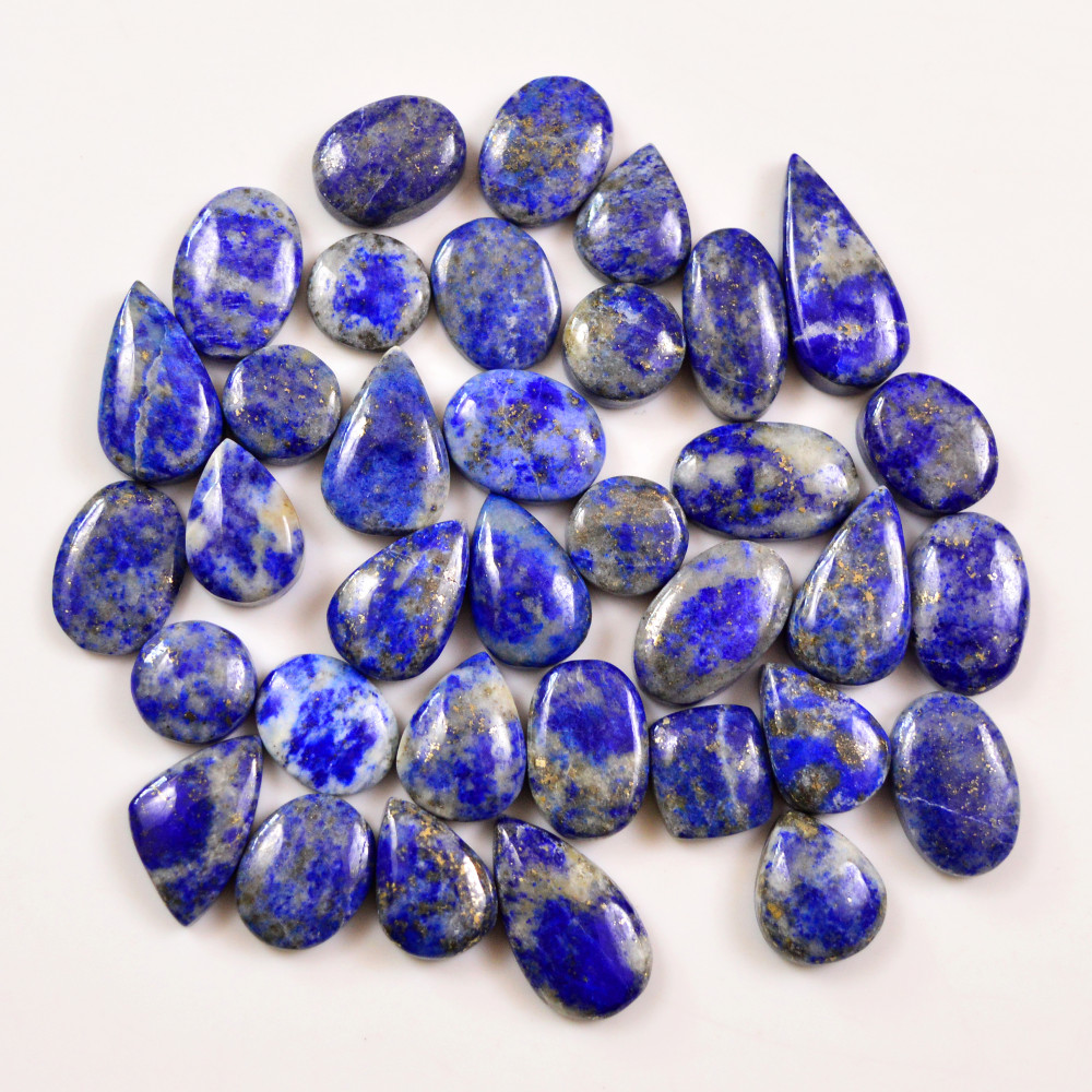 Image of 35 Pcs 212 Cts Natural Lapis Cabochons Gemstone Lot for jewellery making 22x10 10x410mm #19683