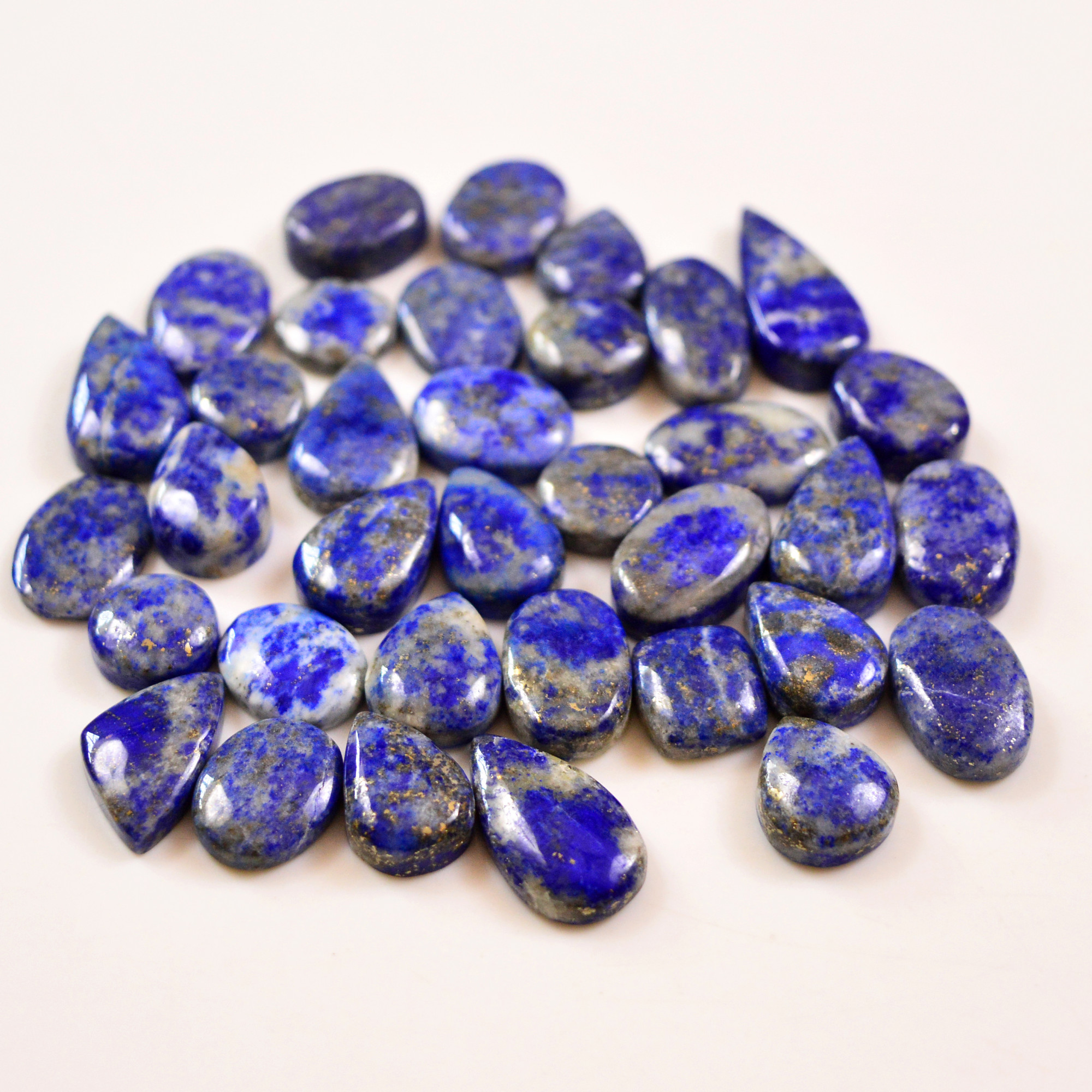 35 Pcs 212 Cts Natural Lapis Cabochons Gemstone Lot for jewellery making 22x10 10x410mm 19683