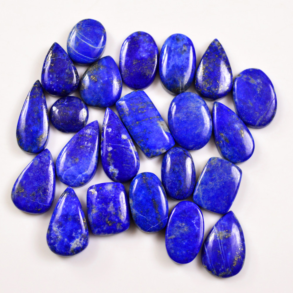 Image of 22 Pcs 212 Cts Natural Lapis Lazuli Cabochons Gemstone Lot for jewellery making20x10 10x10mm #19687